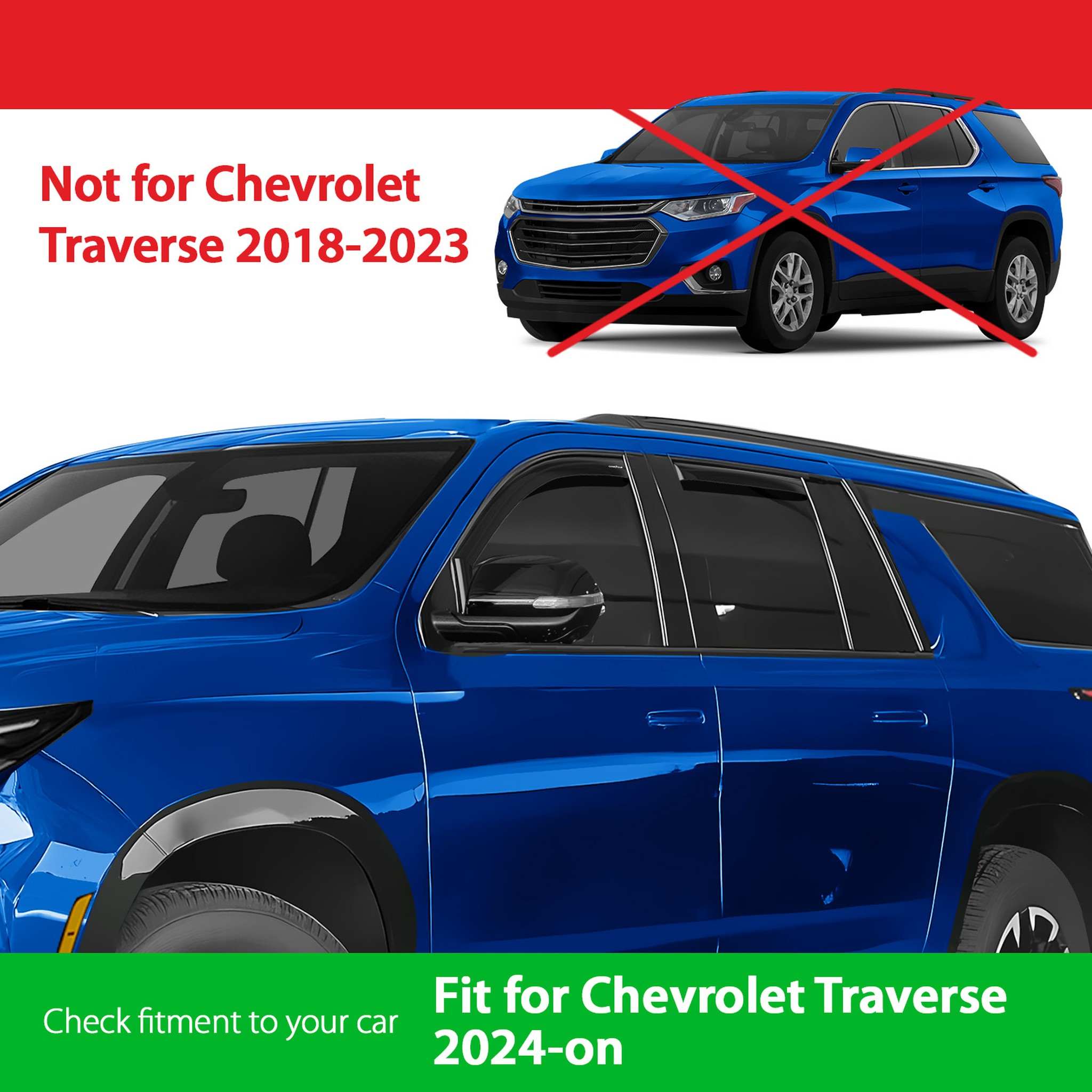 Goodyear Wind Deflectors for Chevrolet Traverse 2024-2026 Premium Smoke 4Pcs