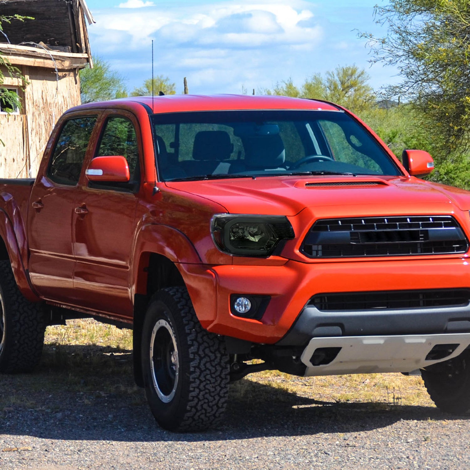 2012-2015 Toyota Tacoma LED Bar Headlights Amber Reflector Chrome/Smoke