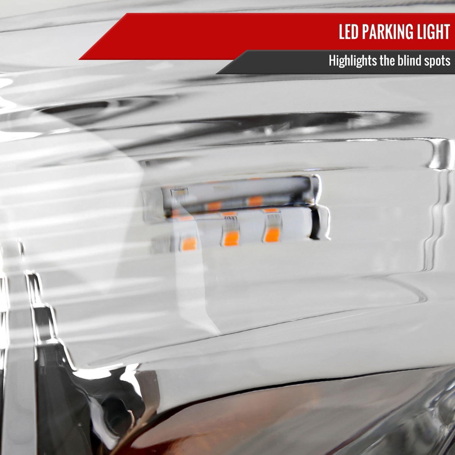 2012-2015 Toyota Tacoma LED Bar Factory Headlights Amber Reflector Chrome