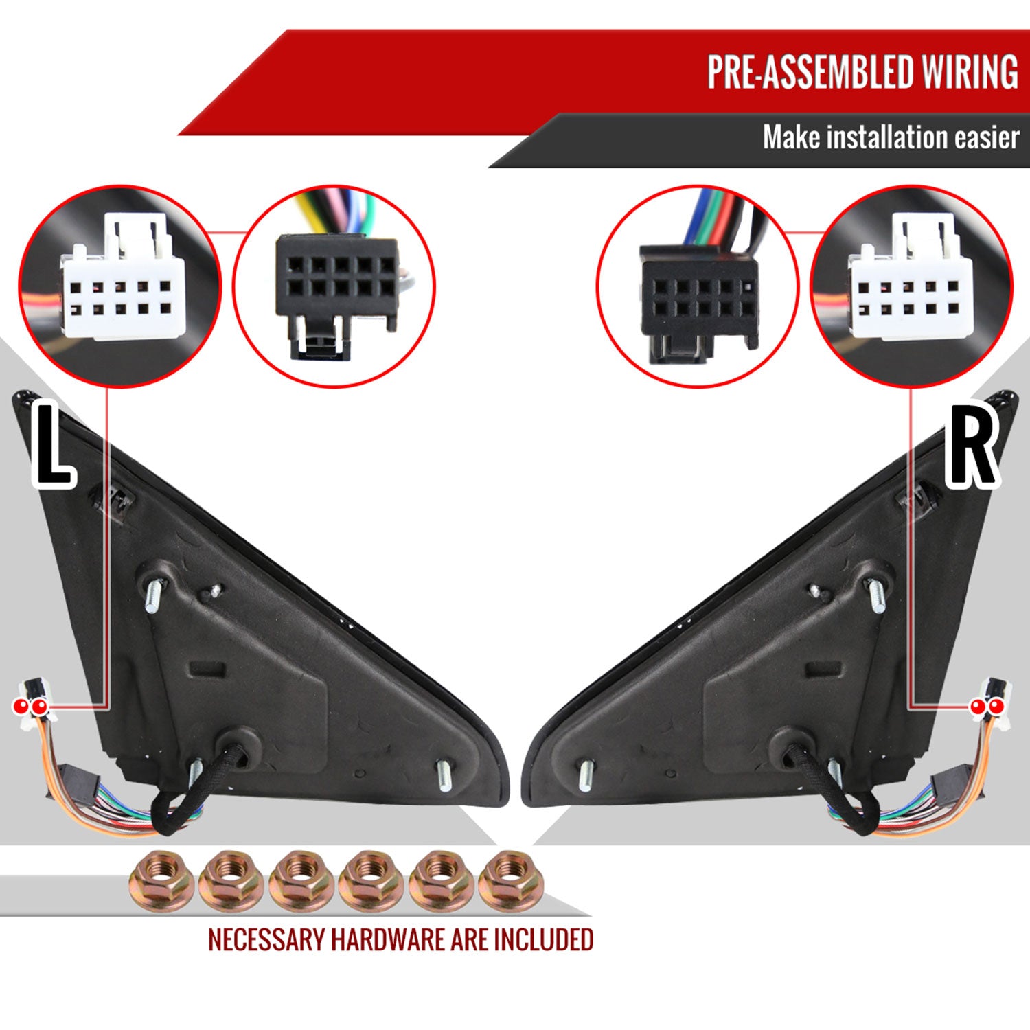 2013-2017 Dodge RAM 1500/2500/3500 Auto-Fold Heated & Manual Towing Mirrors