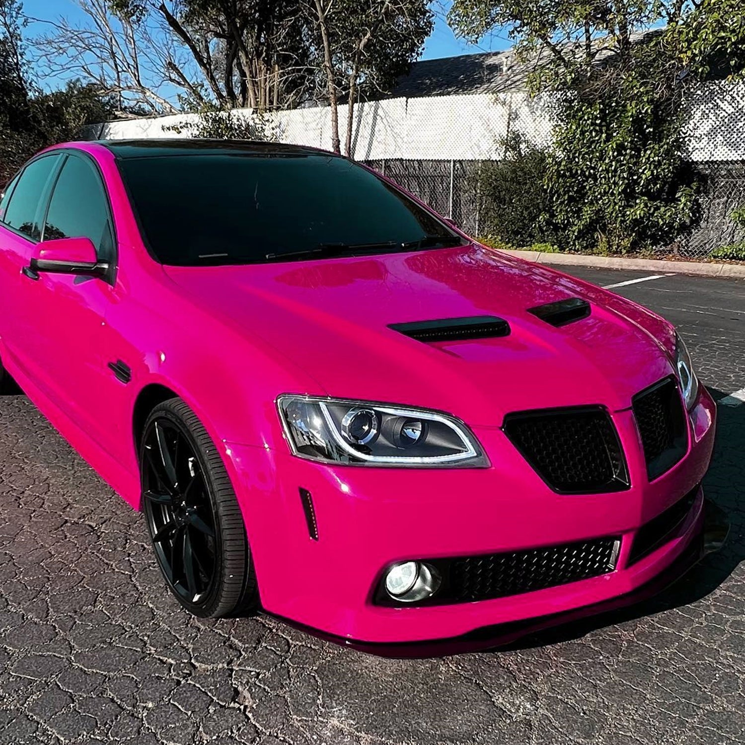 2008-2009 Pontiac G8 LED Bar Projector Headlights Matte Black/Clear Lens