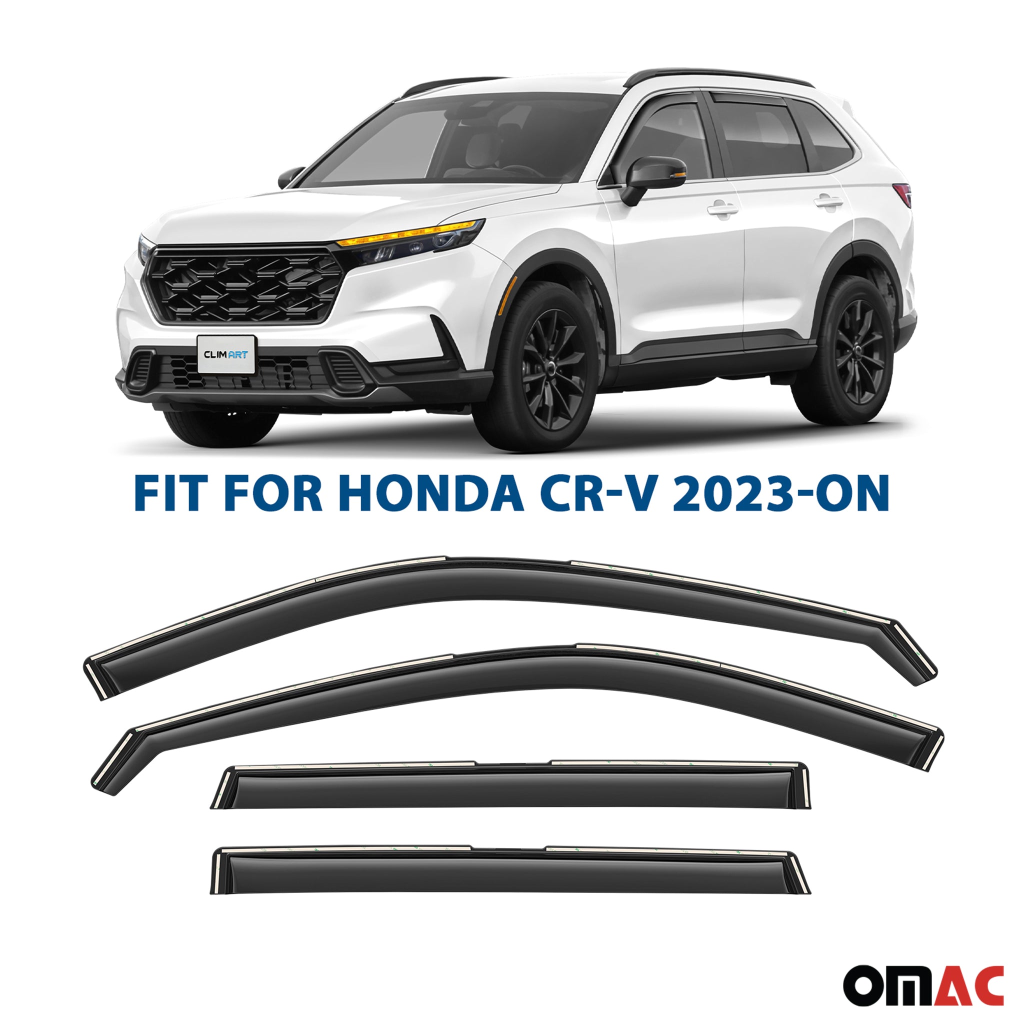 Clim Art Wind Deflectors for Honda CR-V 2023-2025 Shatterproof 4 Pcs