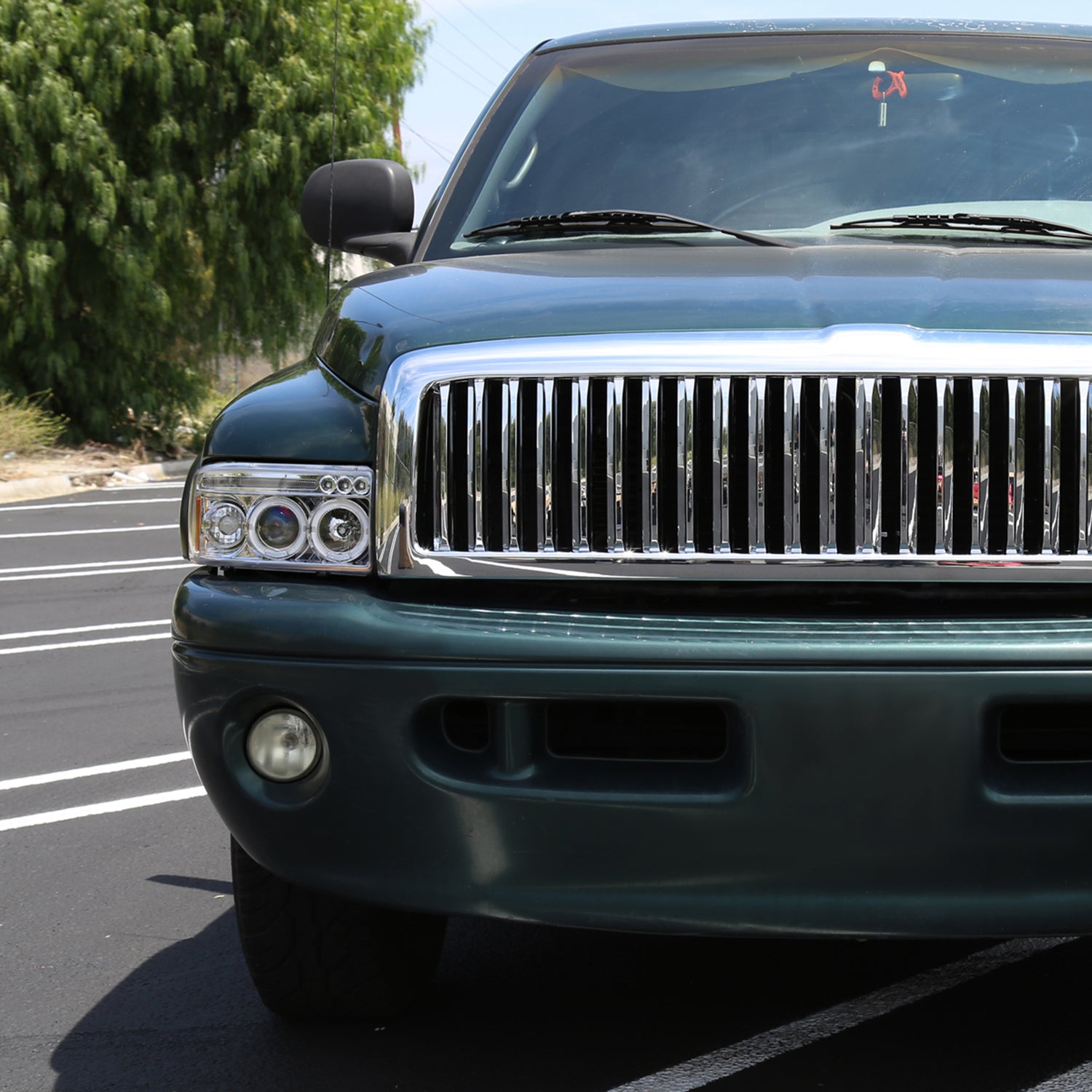 1994-2001 Dodge RAM 1500 2500 3500 Dual Halo Projector Headlights Chrome/Clear