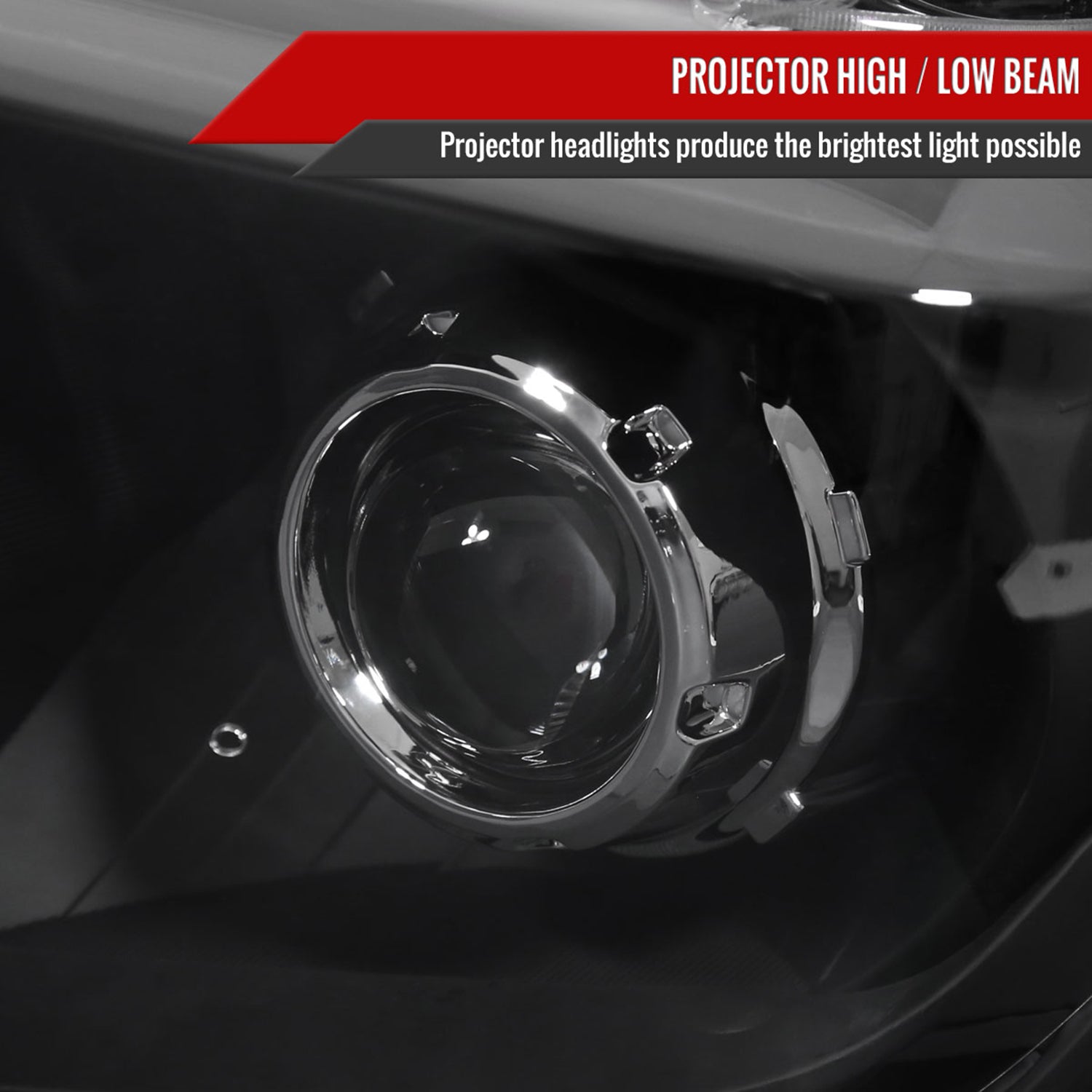 2014-2021 Toyota Tundra Retro Style V2 Projector Headlights Matte Black/Clear