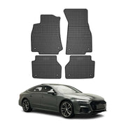 2019-2024 Audi A7 S7 RS7 Sportback (C8 TYP 4K8) Floor Mats Liners Full Set All Weather Rubber Black