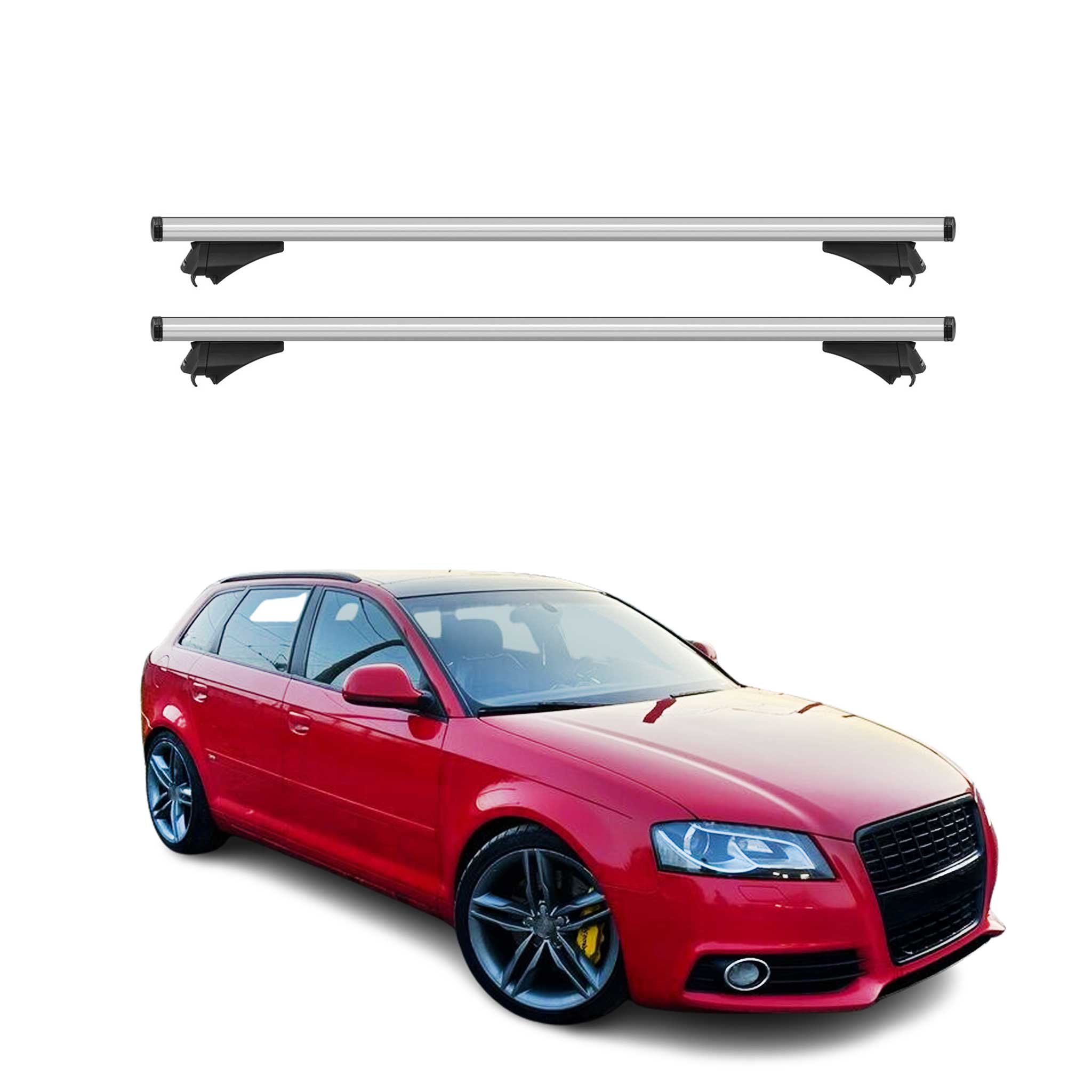 2006-2013 Audi A3 Sportback Roof Rack Cross Bars Silver