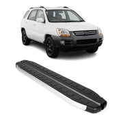 2005-2010 Kia Sportage Running Boards Side Steps Silver & Black