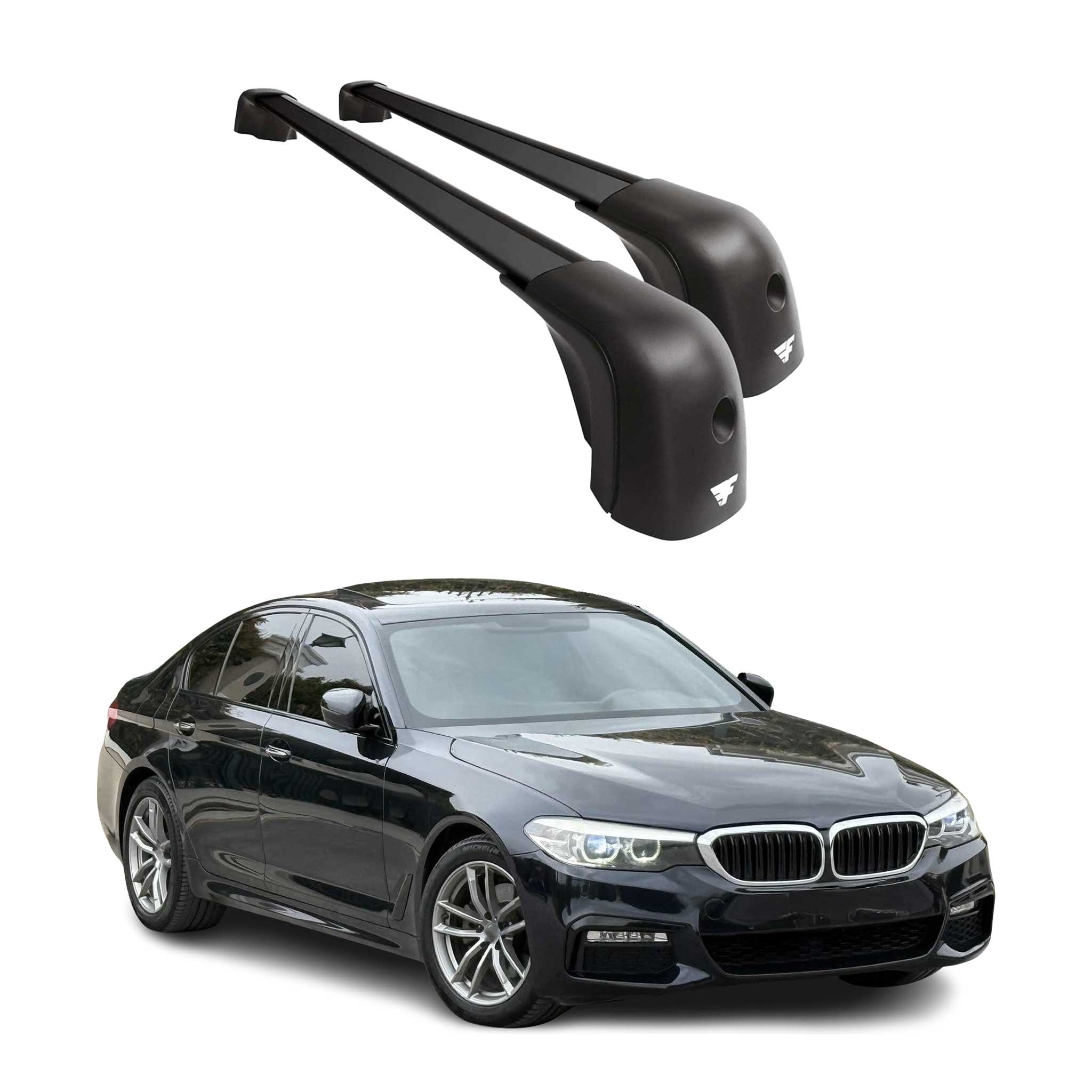 2019-2024 BMW 5 Series G30 Sedan / M5 F90 Roof Racks Cross Bars Black