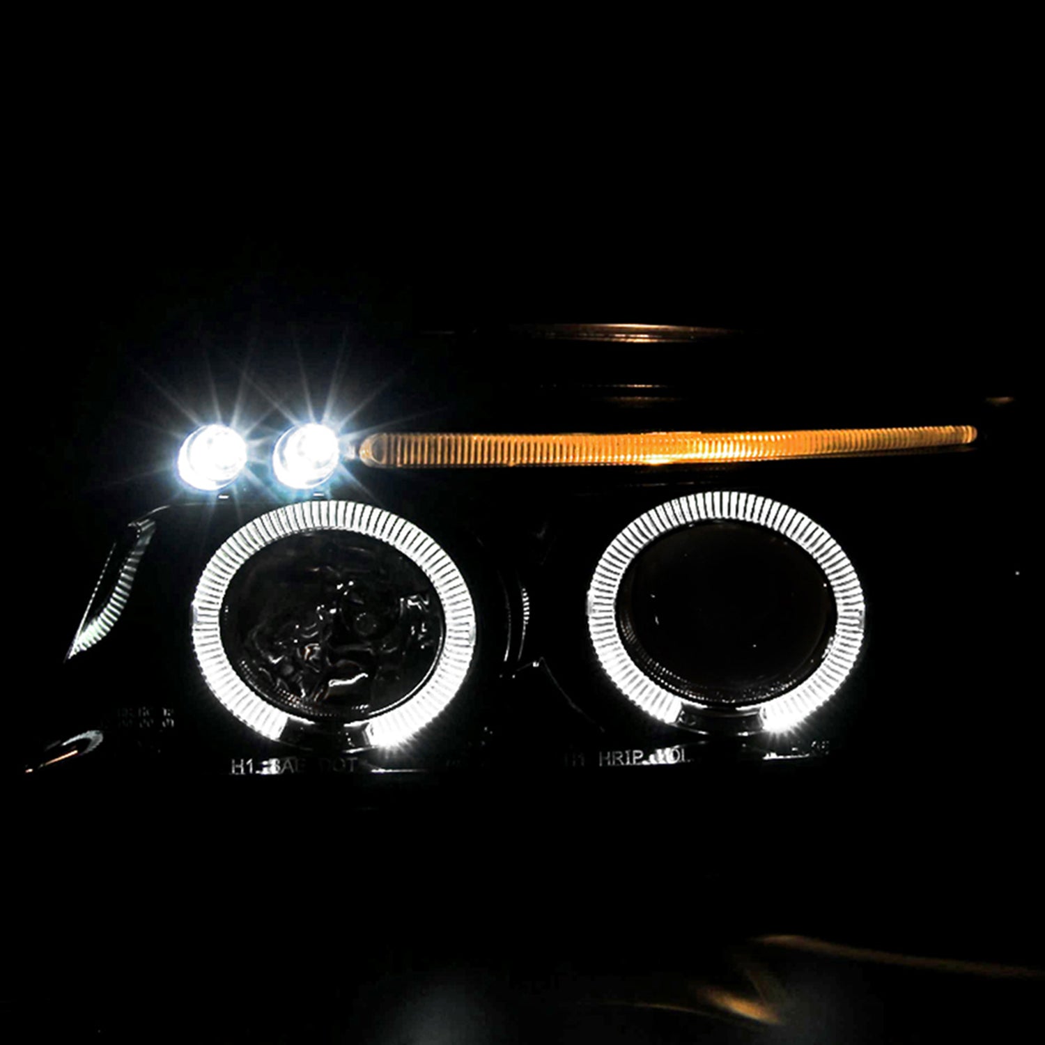 1996-1999 Audi A4 Dual Halo Projector Headlights Glossy Black/Smoke Lens