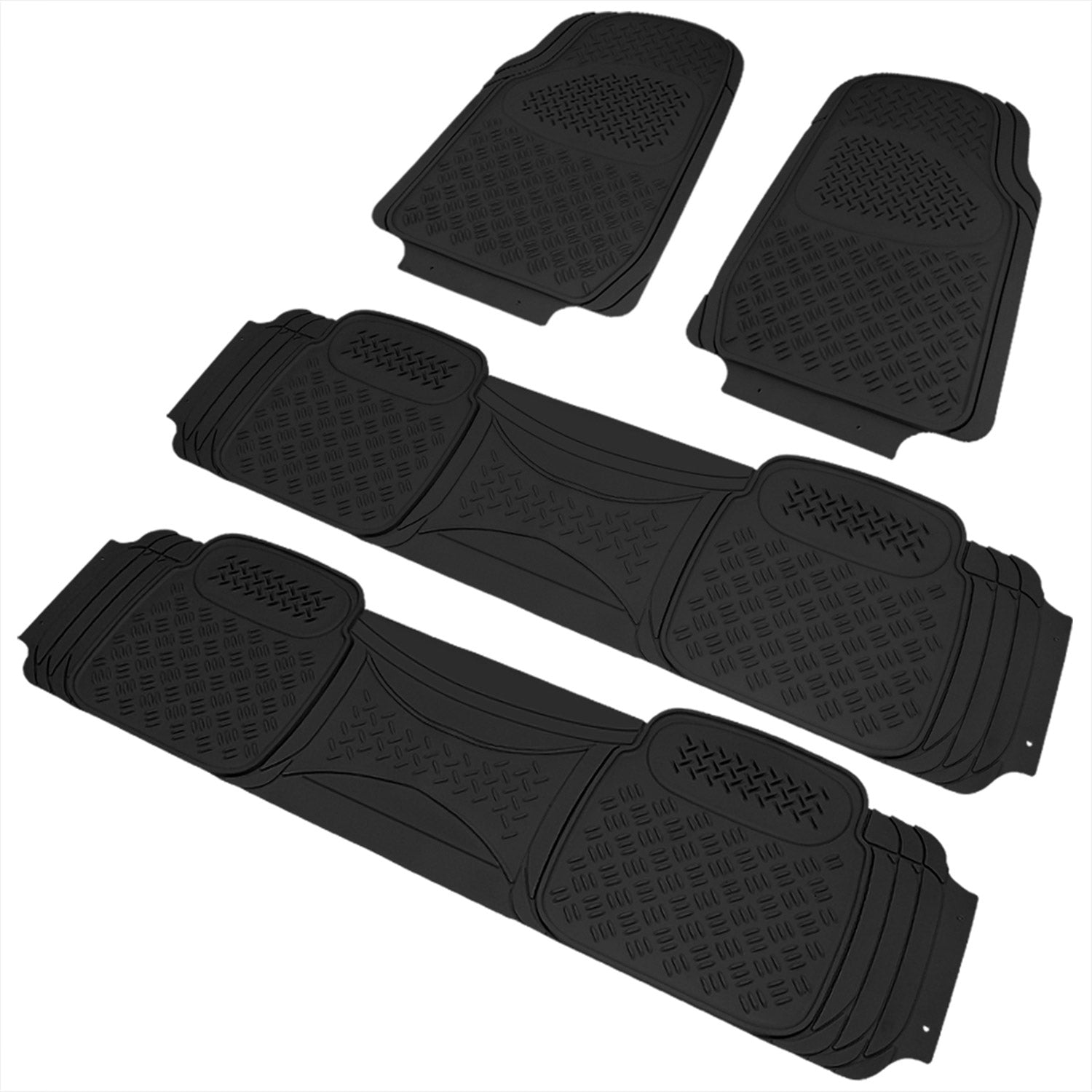 Universal fit Rubber NonSlip Car Floor Mats Liner All Weather 4Pcs Black