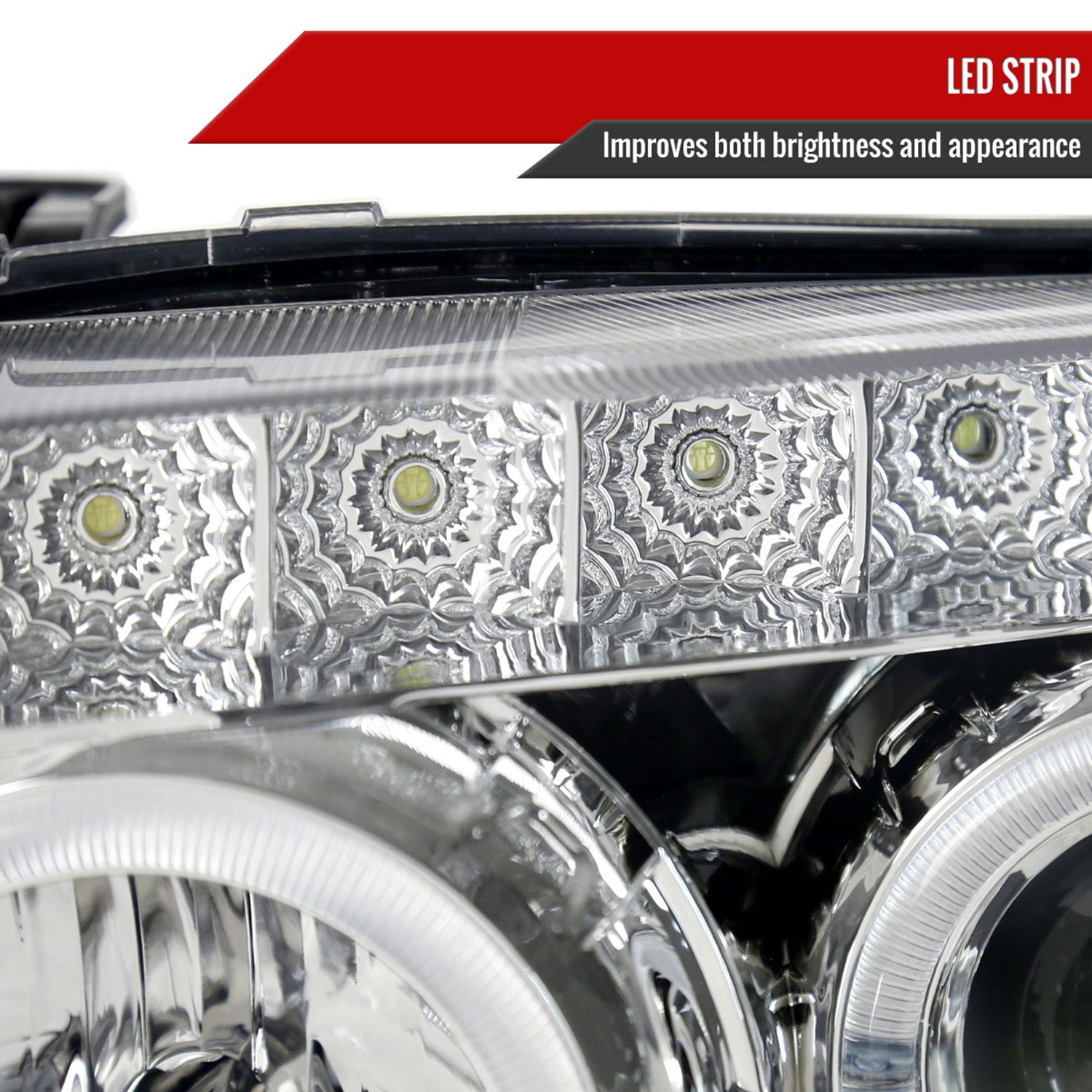 2005-2007 Ford Escape Dual Halo Projector Headlights SMD LED Light Chrome