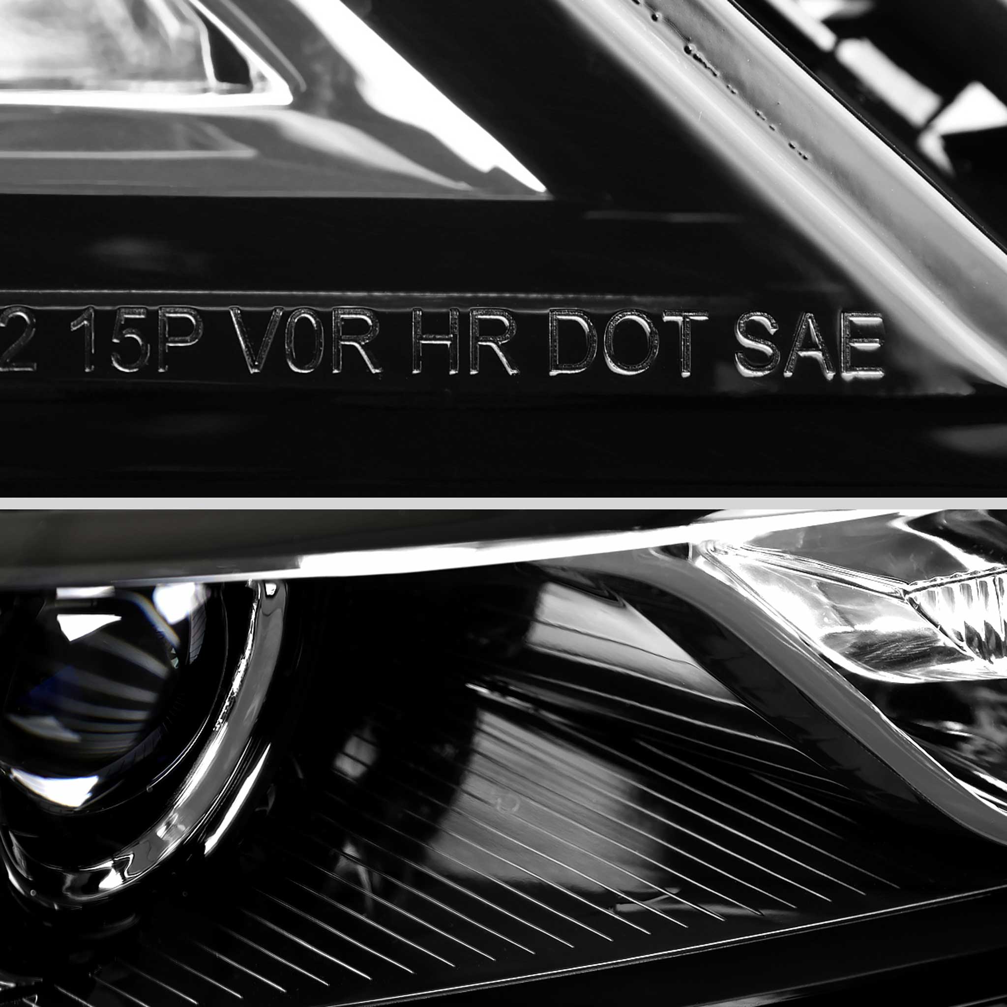For Chevrolet Impala 2014-2020 Factory Style Projector Headlight - Passenger Side Jet Black Housing Clear Lens