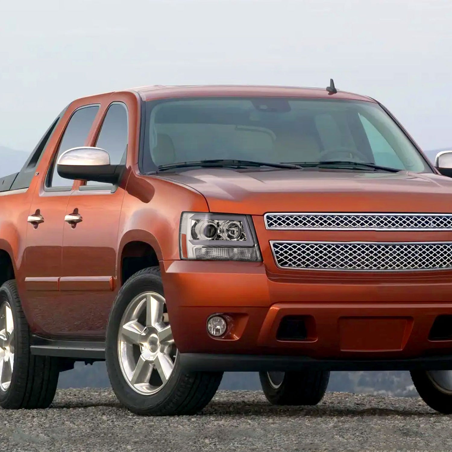 2007-2013 Chevy Avalanche/ 07-2014 Tahoe Suburban LED C-Bar RS Headlights Chrome