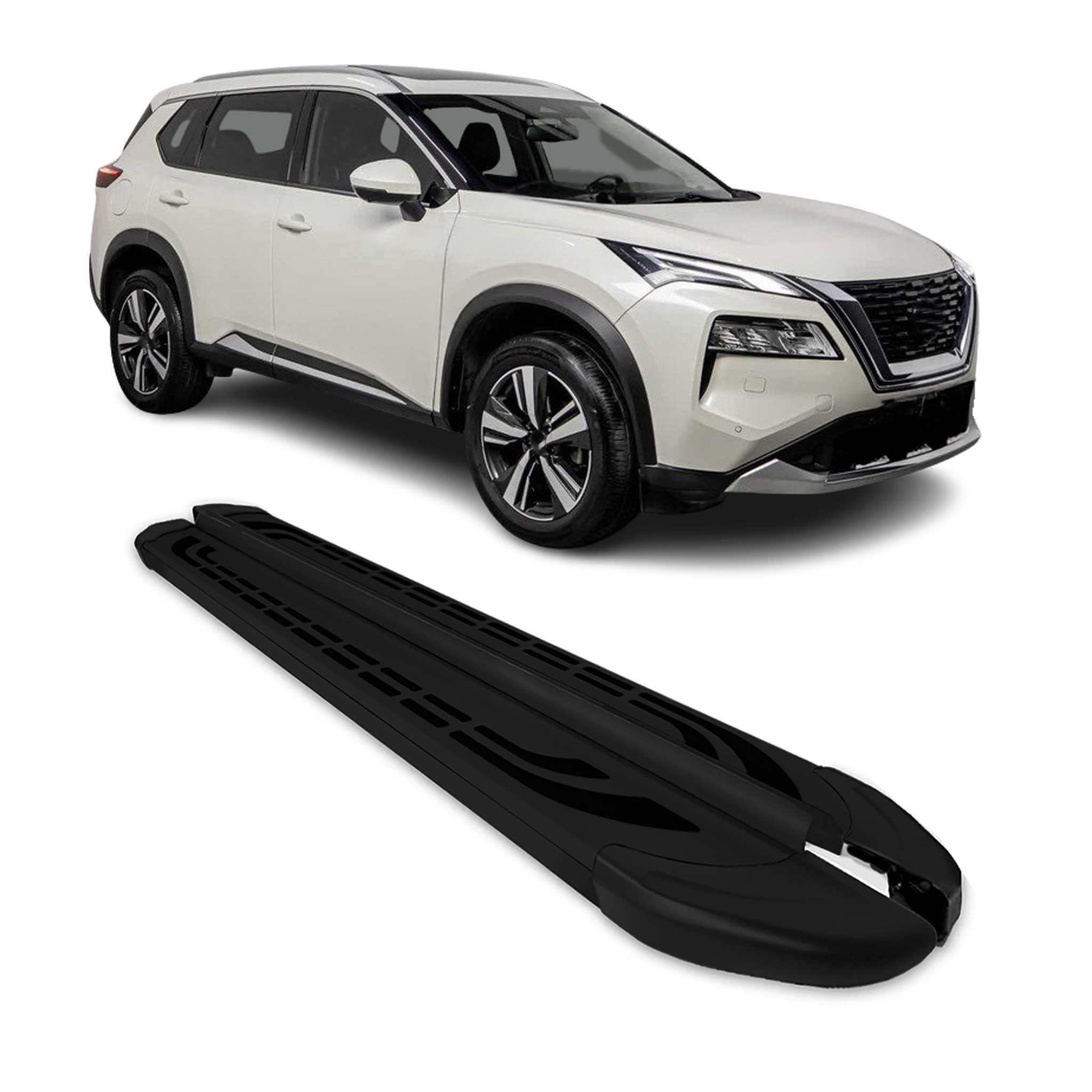 2021-2026 Nissan Rogue Side Step Nerf Bars Running Boards Alu Black 2x