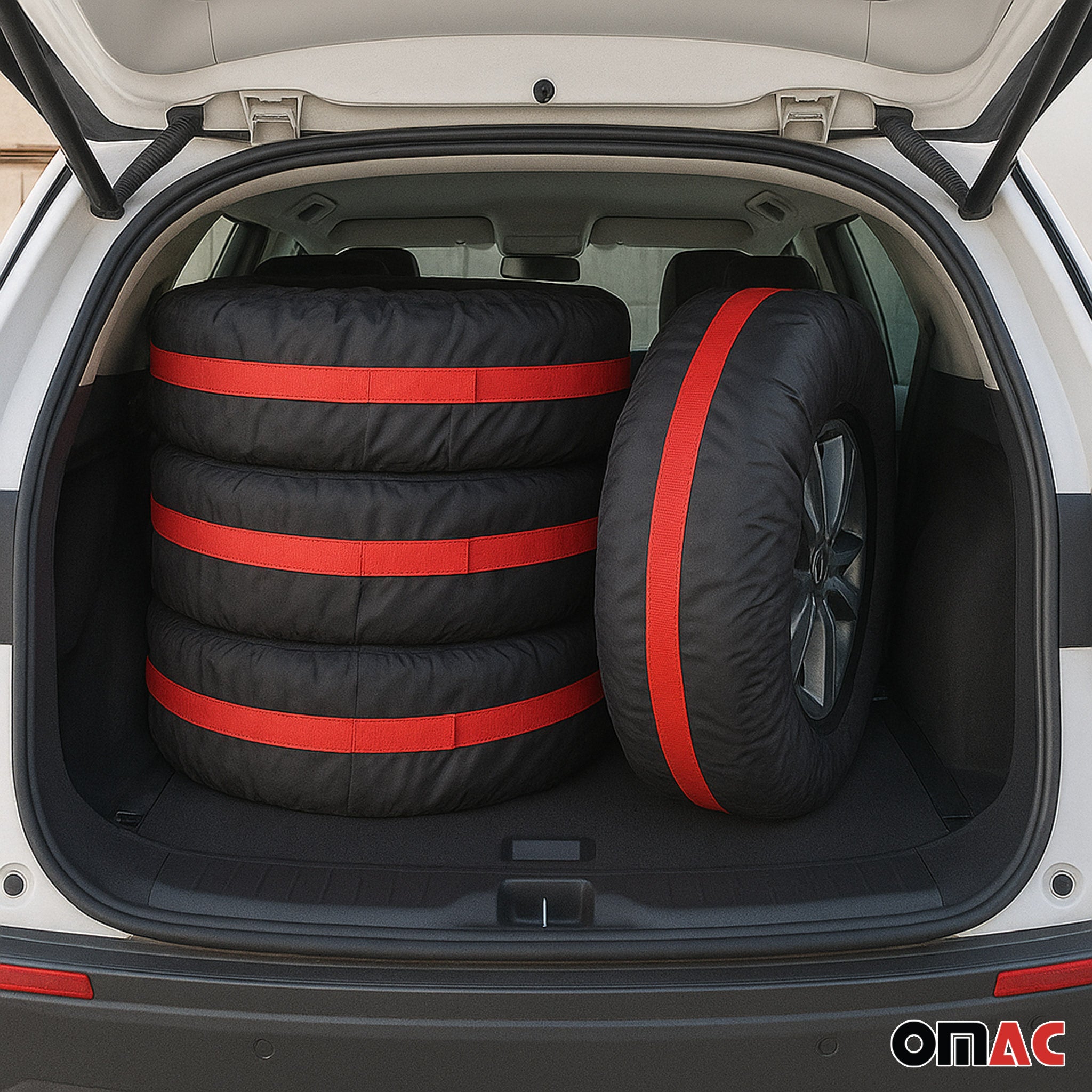 4 Pcs 14''-17" Car Spare Tire Cover Wheel Storage Bag Auto Protector Accessories