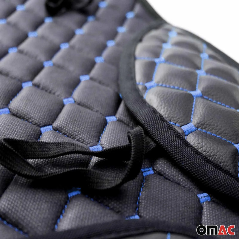 Chevrolet Leather Breathable Front Seat Cover Pads Black Blue 1Pc