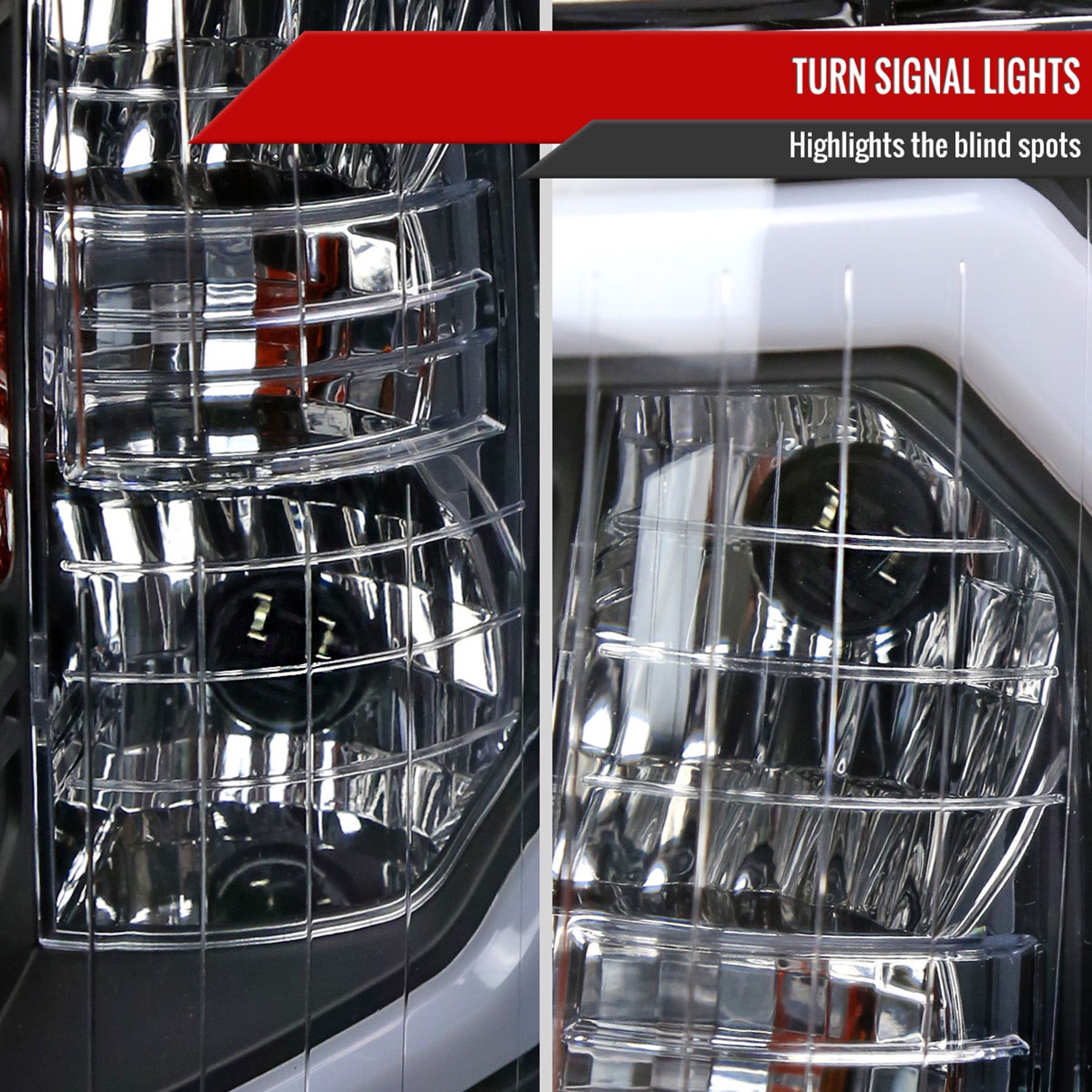 2007-2013 Chevy Silverado 1500 2500HD 3500HD LED Headlights Amber & Black