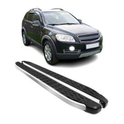 2008-2015 Chevrolet Captiva Sport Running Boards Side Steps Silver & Black