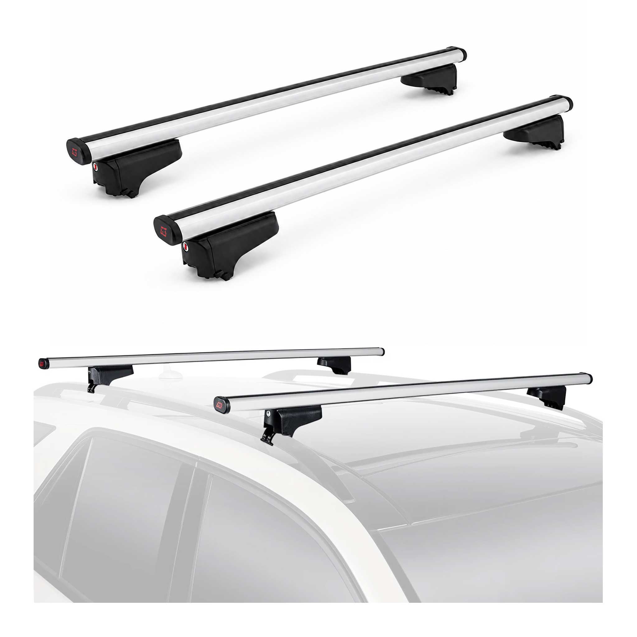 G3 Roof Racks for Toyota RAV4 2001-2005 Aluminium Lockable 165Lbs Gray