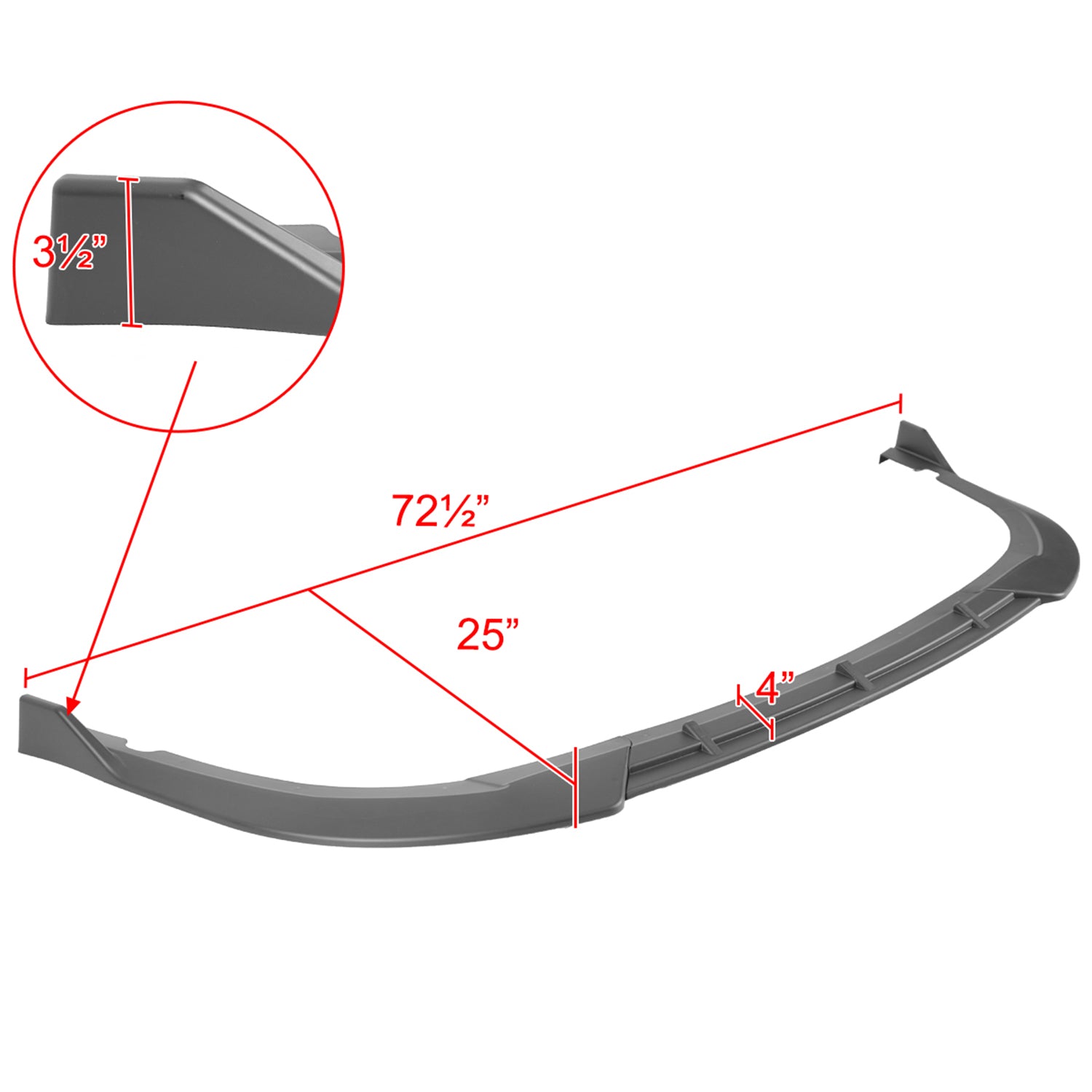 2016-2018 Kia Optima SXL Matte Black 3Pcs Front Bumper Lip Splitter Kit