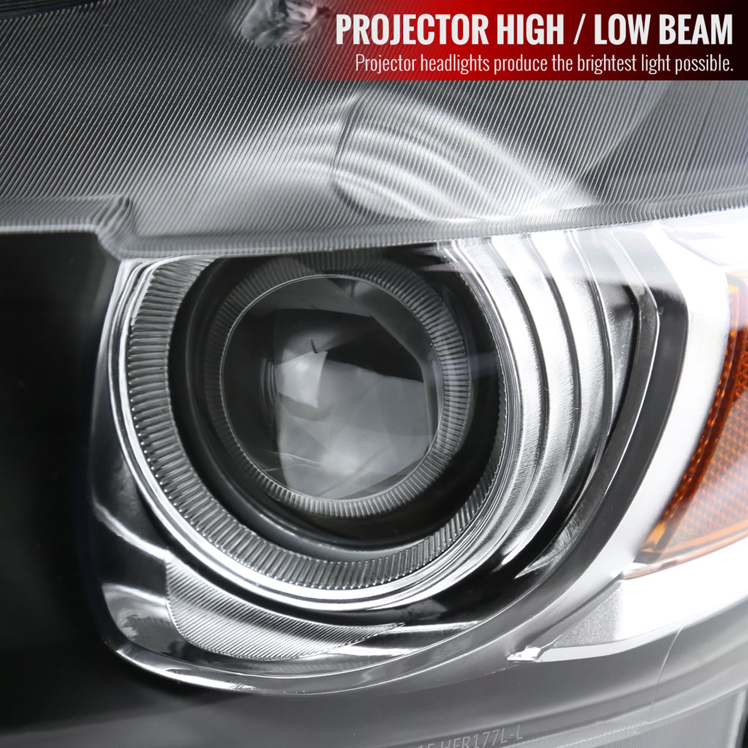 2015-2017 Ford Mustang HID/Xenon LED Turn Signal Projector Headlights Black