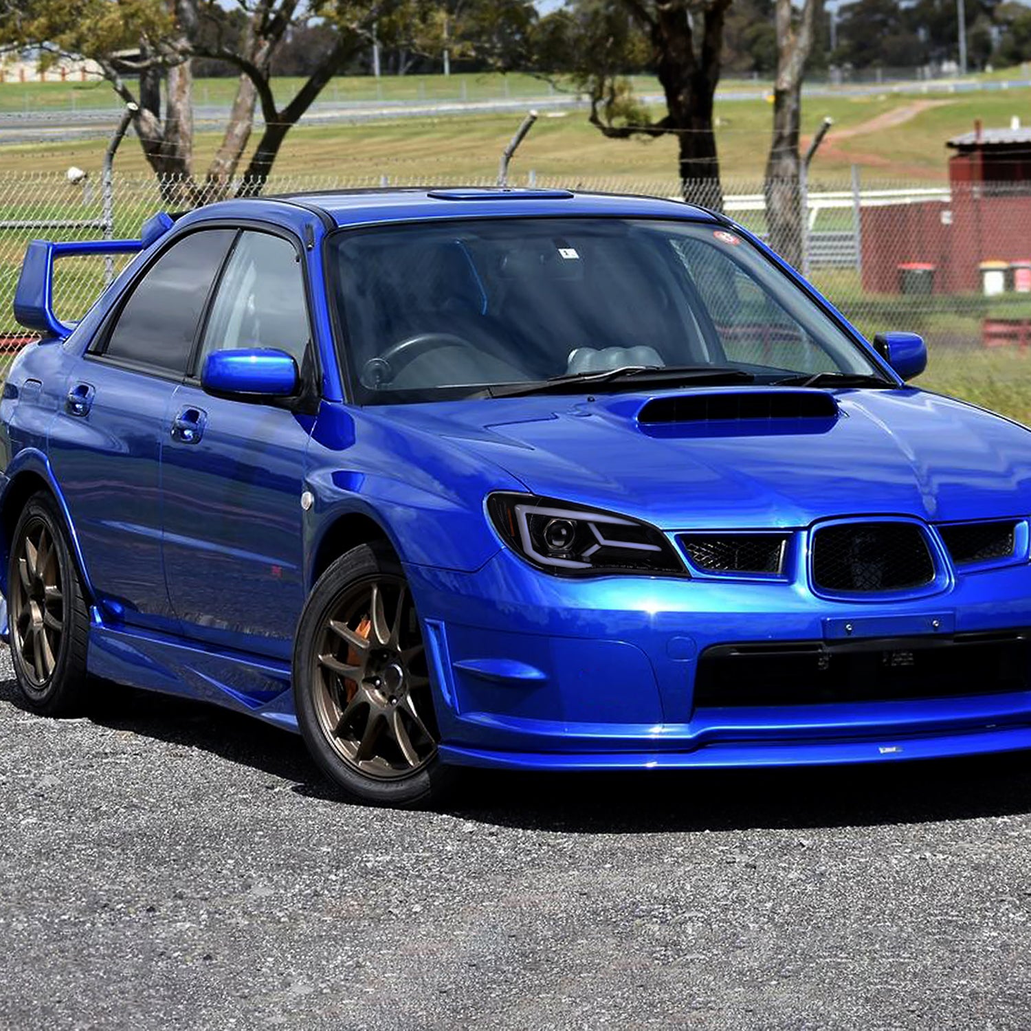 2006-2007 Subaru Impreza WRX STI LED Bar Signal Projector Headlights Smoke