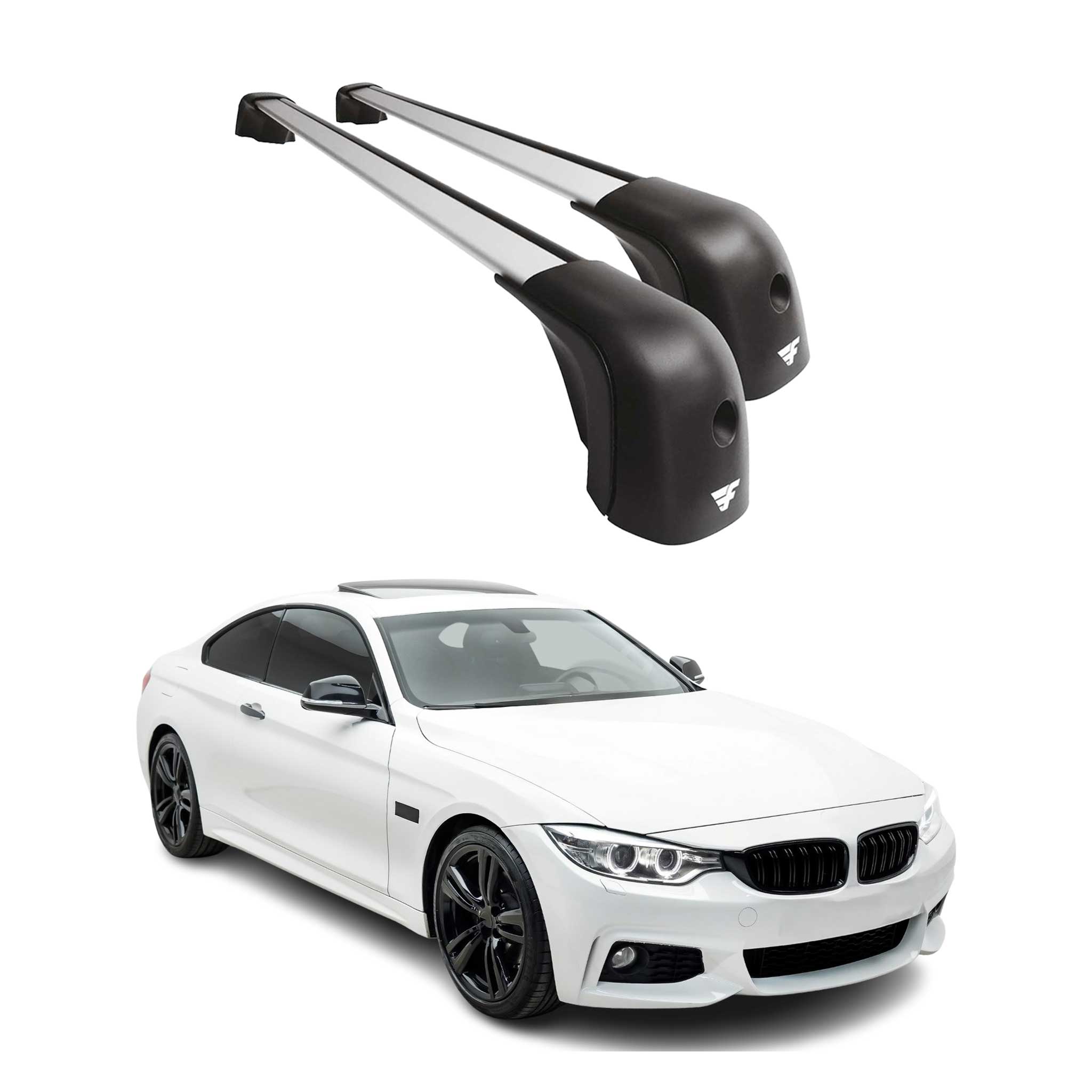 2014-2021 BMW 4 Series F32 Coupe / F36 Gran Coupe Roof Racks Cross Bars Silver