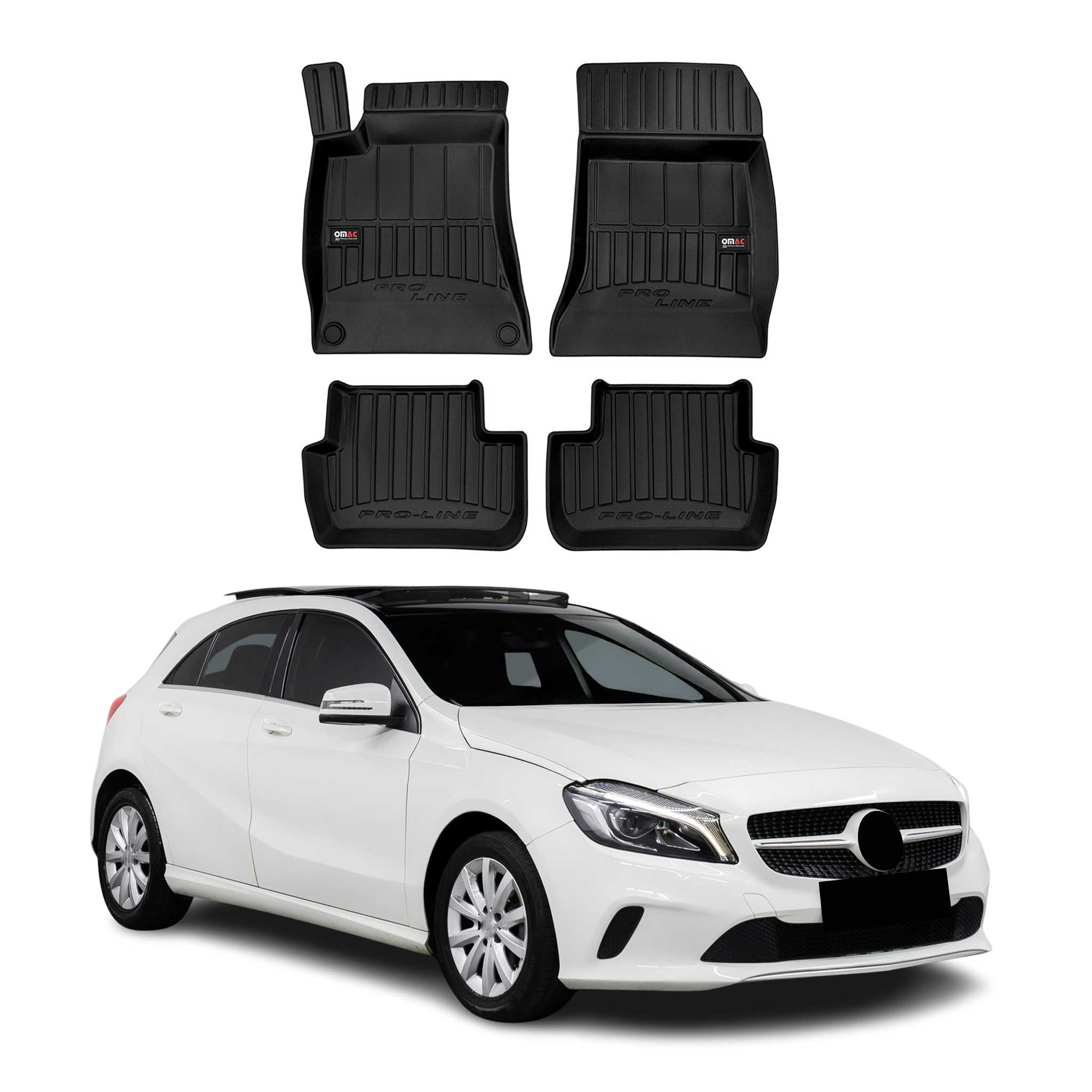 2013-2018 Mercedes A Class W176 A45 A45 A180 Premium Floor Mats Liners Full Set All Weather Heavy Duty