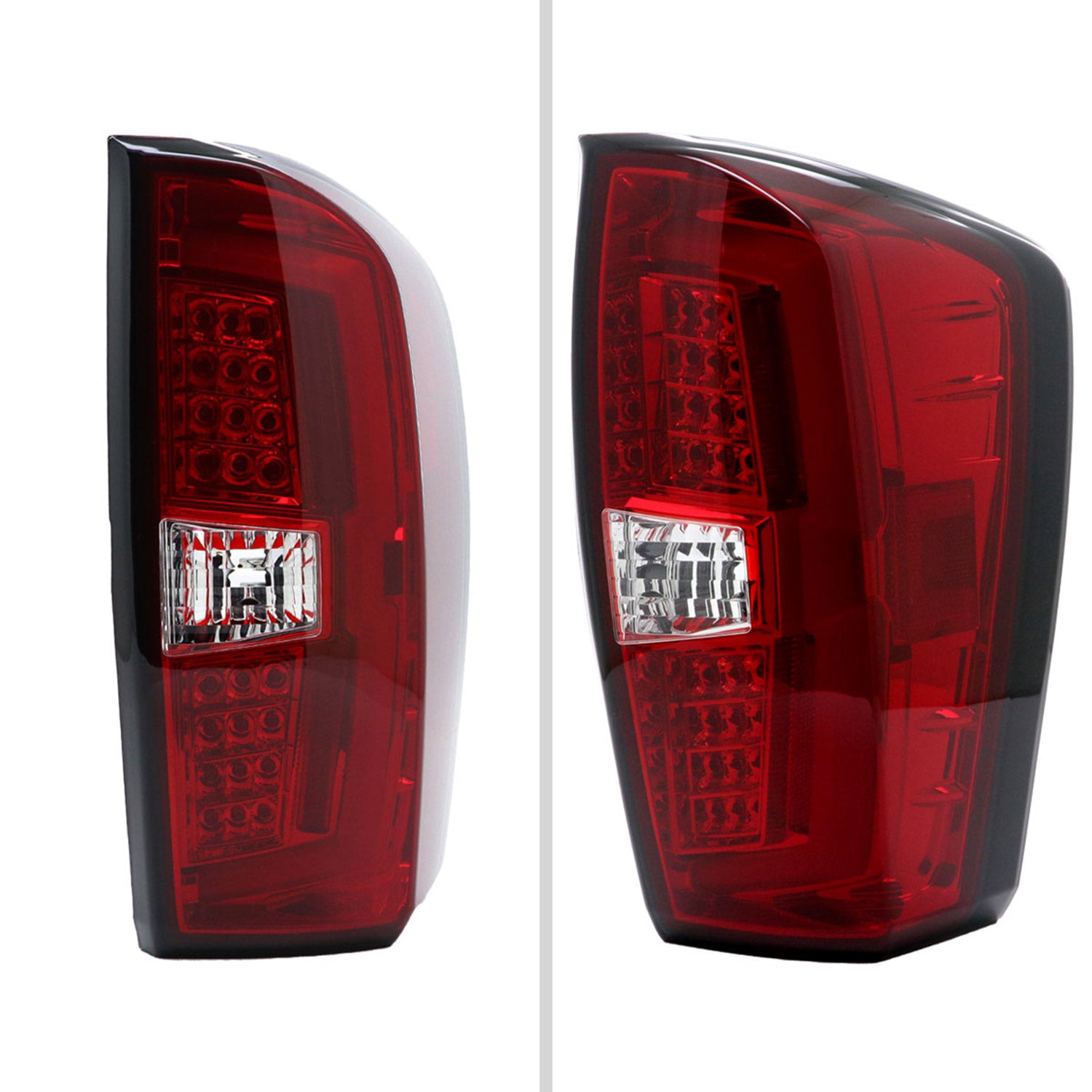 2016-2022 Toyota Tacoma LED Bar Tail Lights Chrome Housing/Red Clear Lens