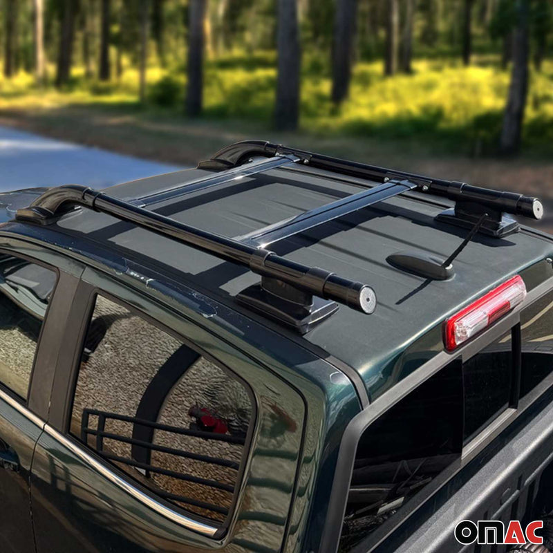 2023-2025 GMC Canyon III Top Roof Rack Side Rails Black Alu 4Pcs