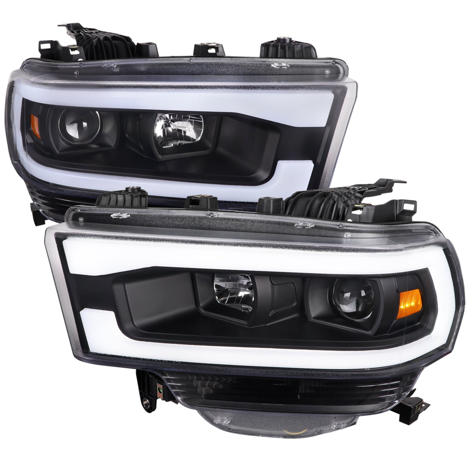 2019-2024 Dodge RAM 2500/3500/4500/5500 LED Tube Projector Headlights Black
