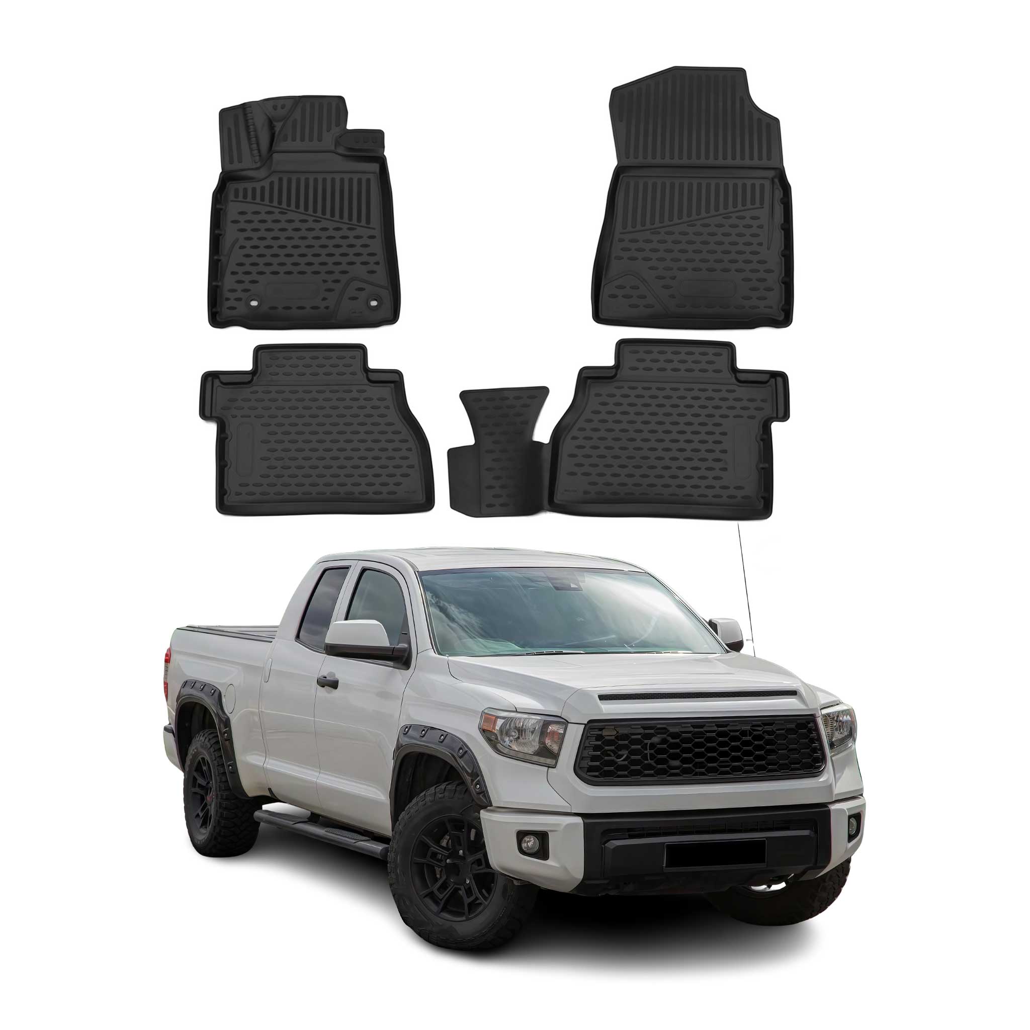 2014-2021 Toyota Tundra CrewMax Cab Floor Mats Liners Full Set All Weather