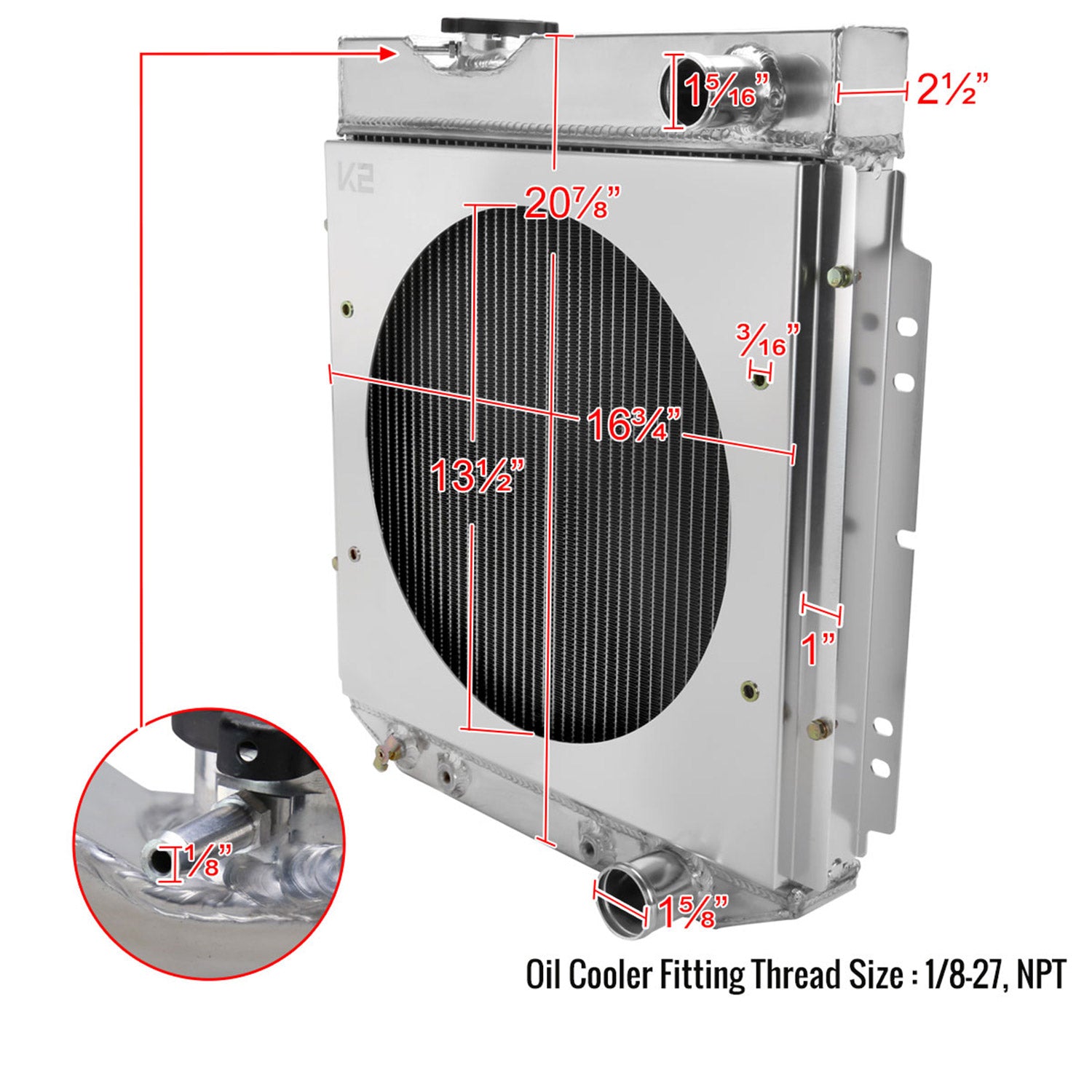 1960-1966 Ford Falcon Mustang Ranchero Mercury 3 Row Radiator