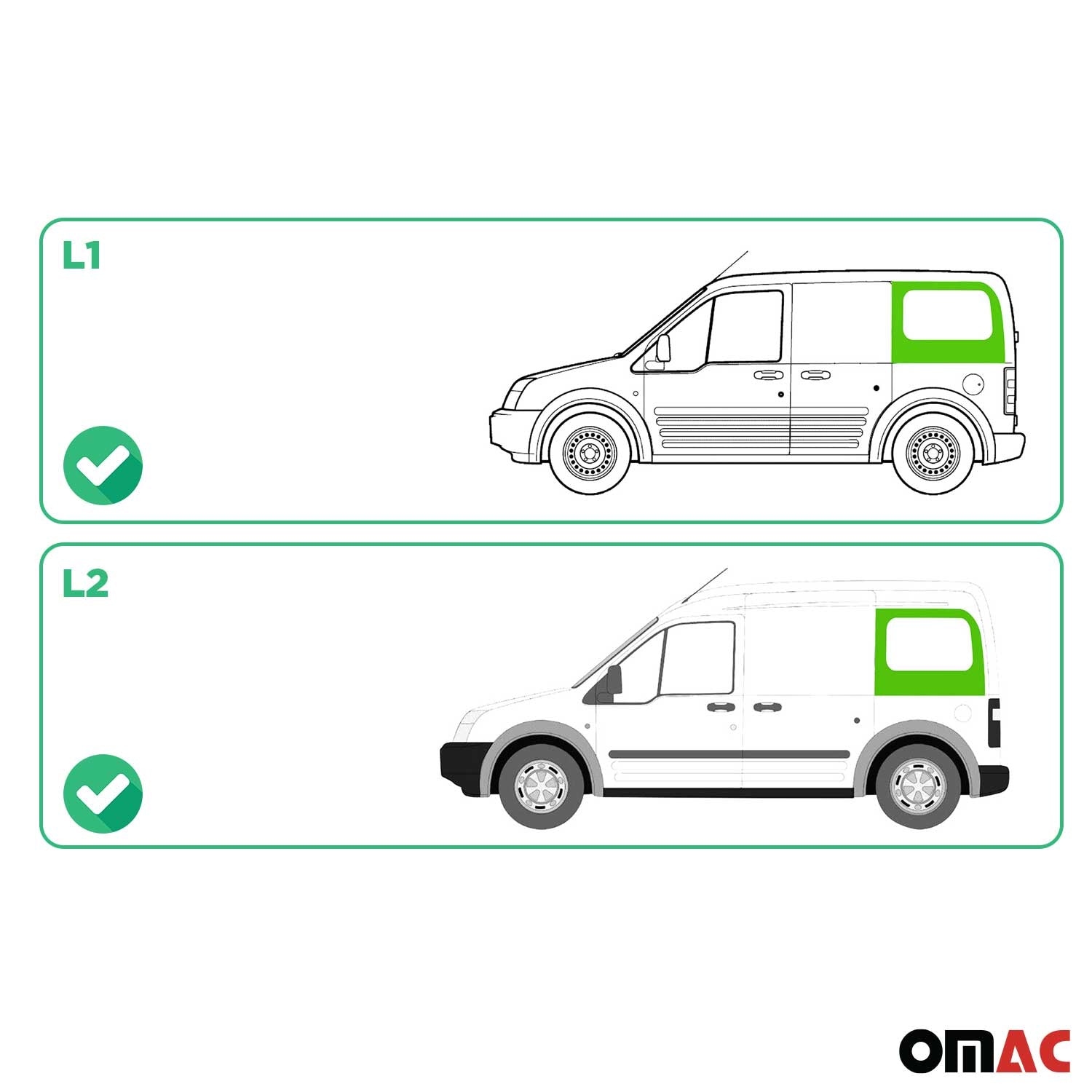 2010-2013 Ford Transit Connect Window Glass Fit Kit Rear Left Sliding Door L1 L2
