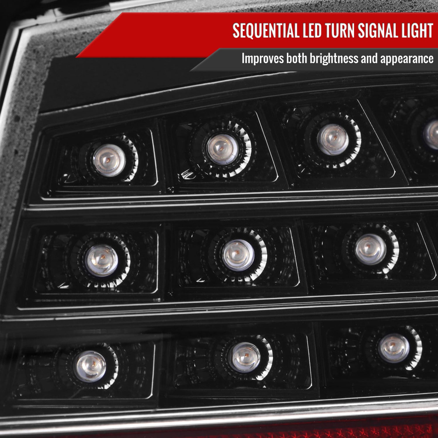 2009-2011 BMW E90 3-Series 4Dr Sedan Red LED Tail Light Jet Black/Clear Lens