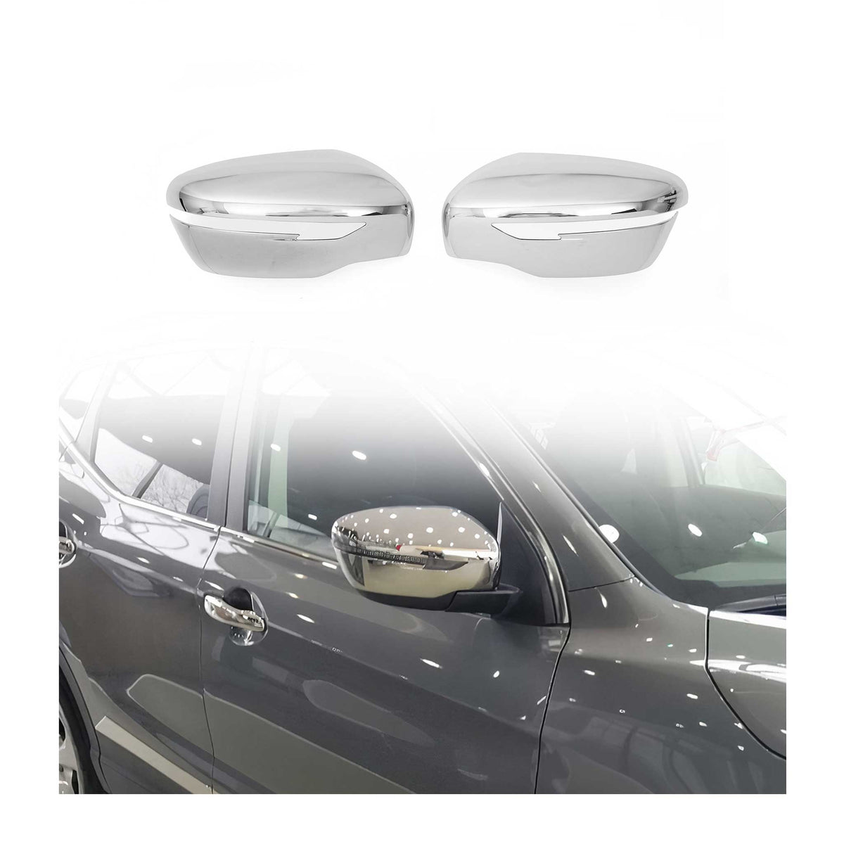 2018-2024 Nissan Kicks Side Mirror Cover Caps ABS Chrome Silver Gloss 2 Pcs