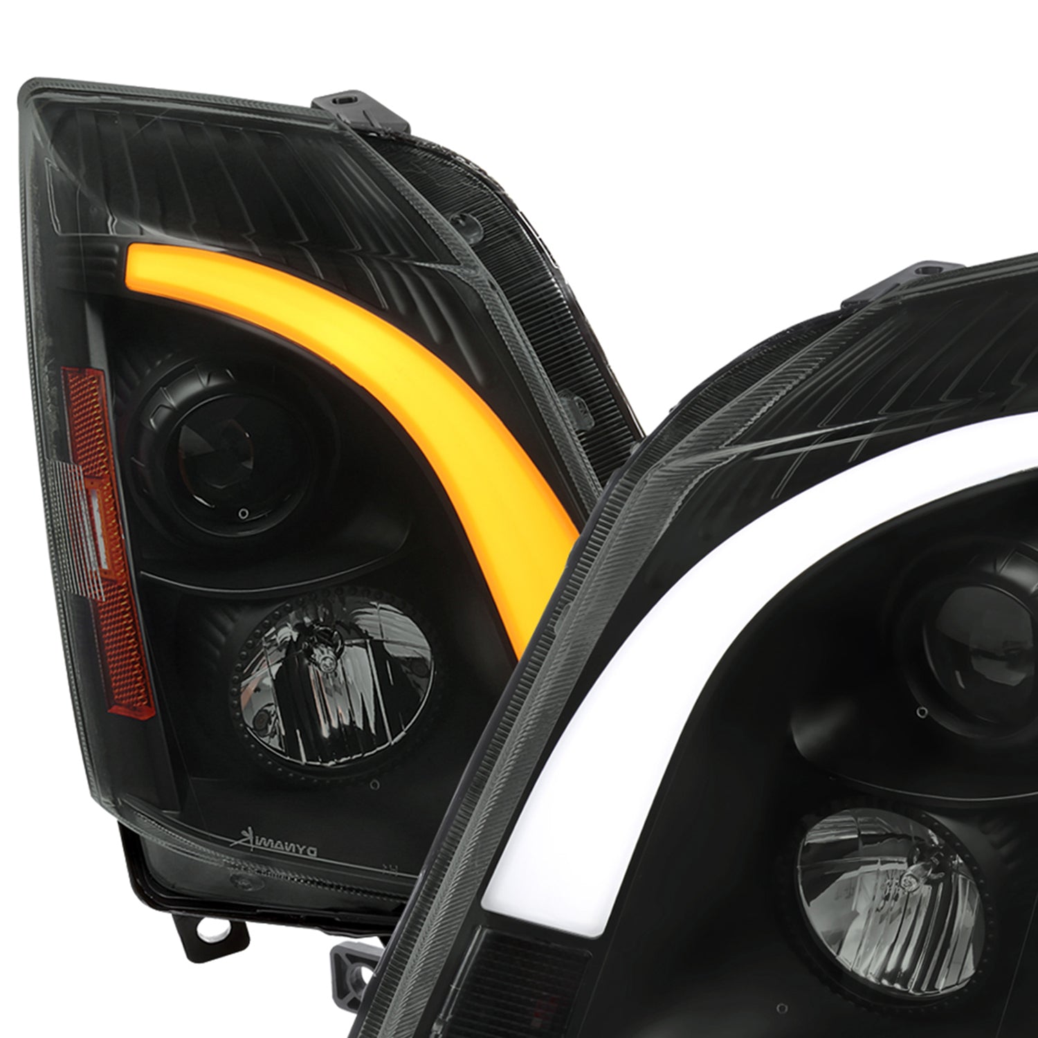 2008-2014 Cadillac CTS Sequential LED Bar Projector Headlights Matt Smoke