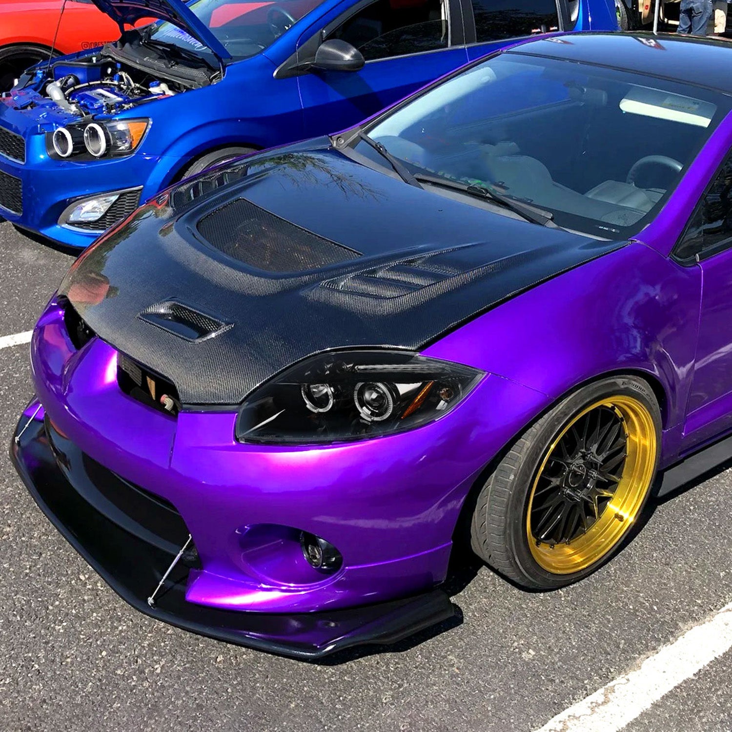 2006-2011 Mitsubishi Eclipse Dual Halo Projector Headlights Jet Black/Clear