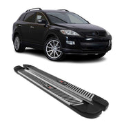 2007-2015 Mazda CX-9 Running Boards Side Steps Silver & Black