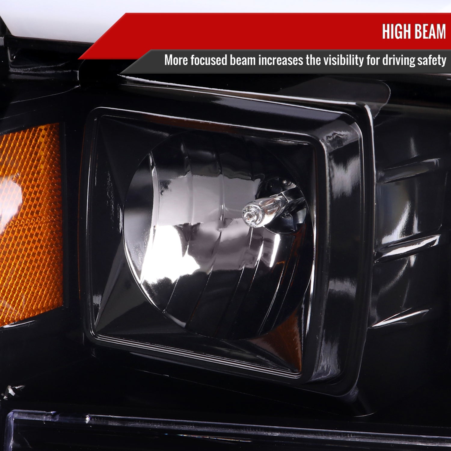 1999-2004 Ford F-250/350/450/550 /00-2004 Excursion LED Bar Headlights Black