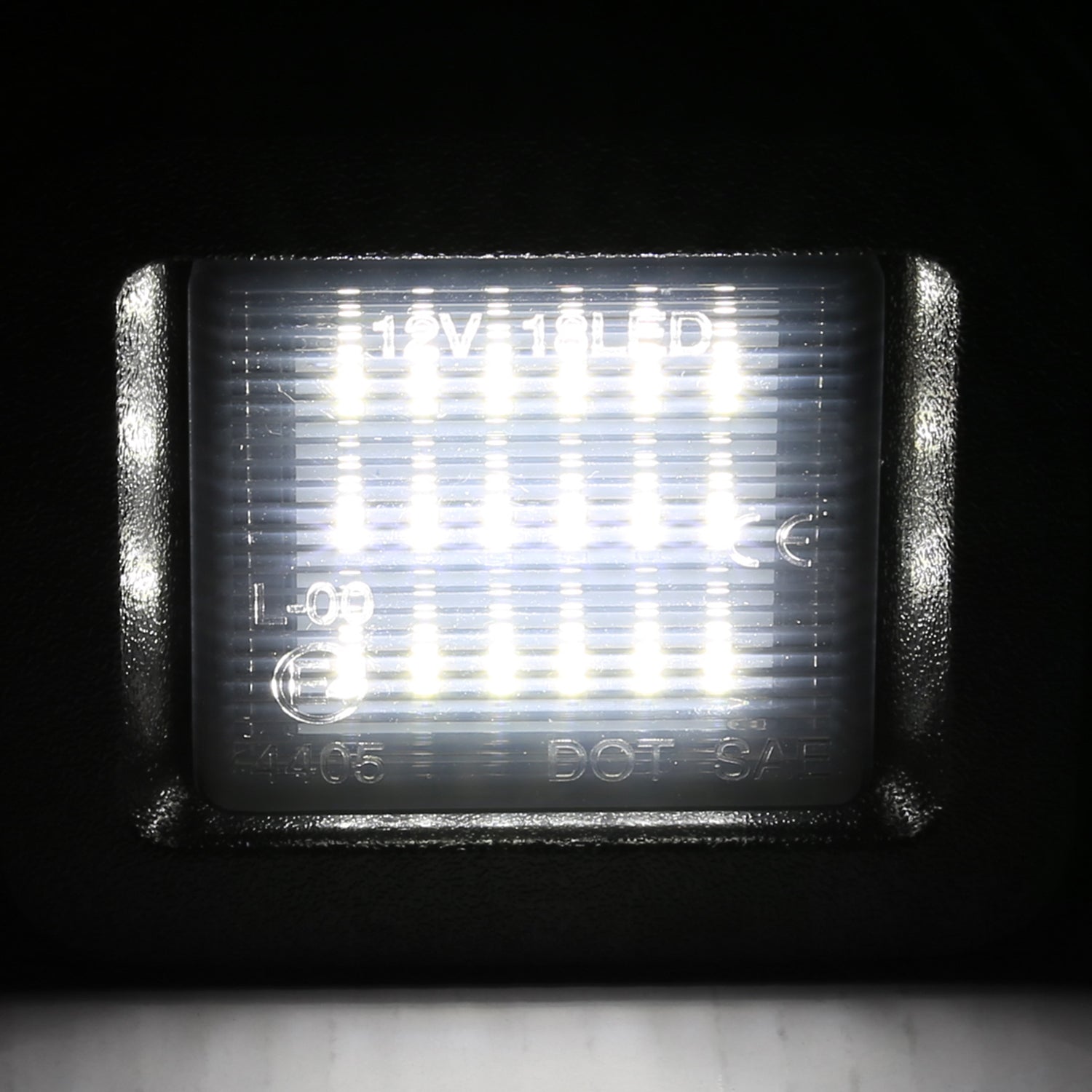 2015-2019 Ford F-150 Rear LED License Plate Lights Glossy Black/Smoke Lens