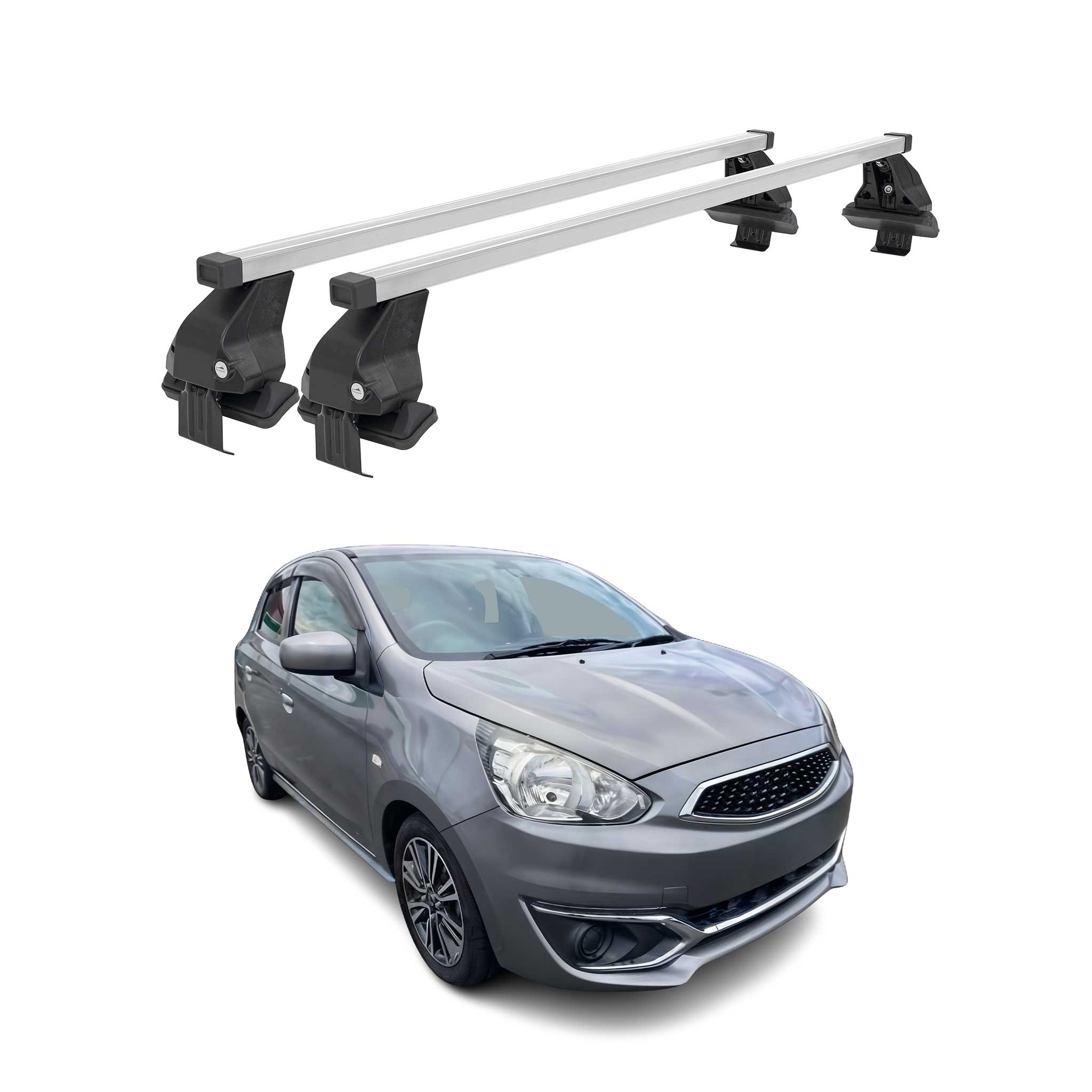 2017-2021 Mitsubishi Mirage G4 Roof Rack Cross Bars Silver