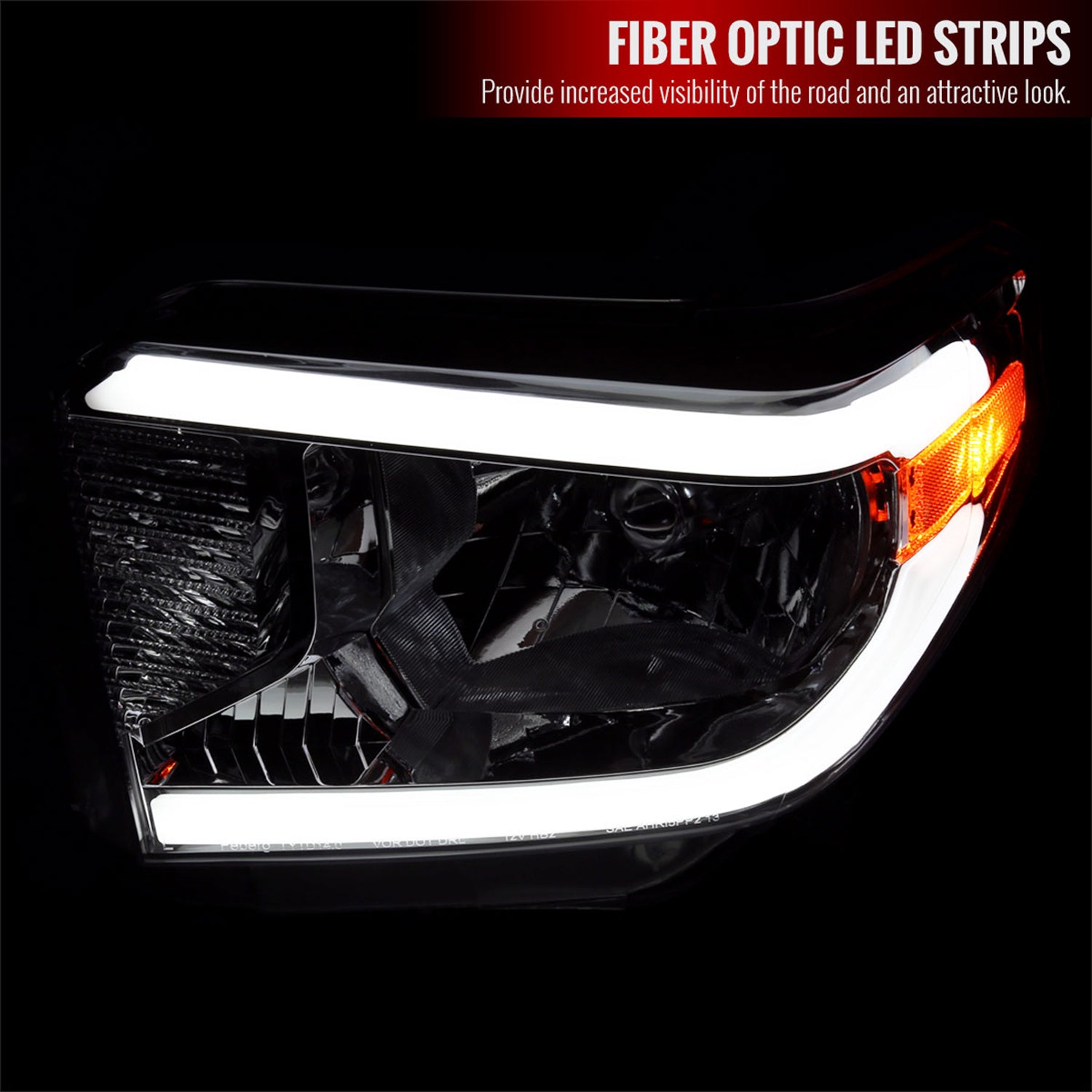 2014-2021 Toyota Tundra LED Bar Factory Style Headlights Chrome/Clear Lens