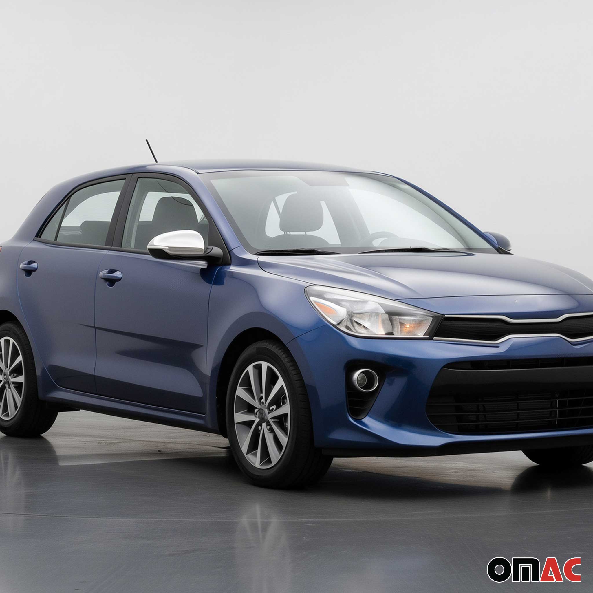 2018-2023 Kia Rio Side Mirror Cover Caps Stainless Steel Silver 2 Pcs