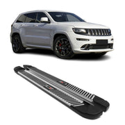 2011-2021 Jeep Grand Cherokee Running Boards Side Steps Silver & Black