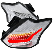 2015-2019 Ford Focus Hatchback LED Tail Lights Chrome Housing/Clear Lens
