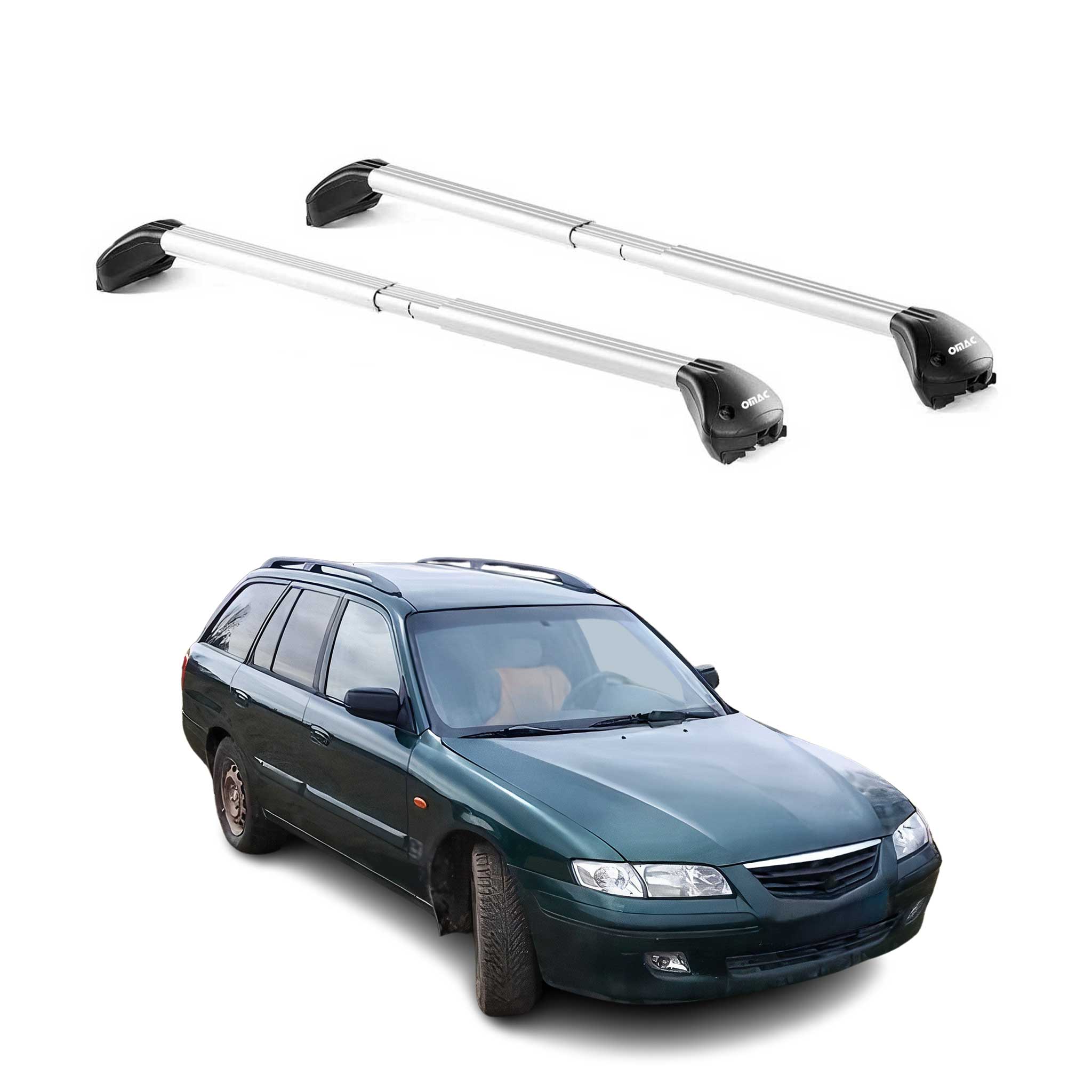 Roof Rack Cross Bars Luggage Carrier for Mazda 626 Wagon 1988-1997 Alu Silver