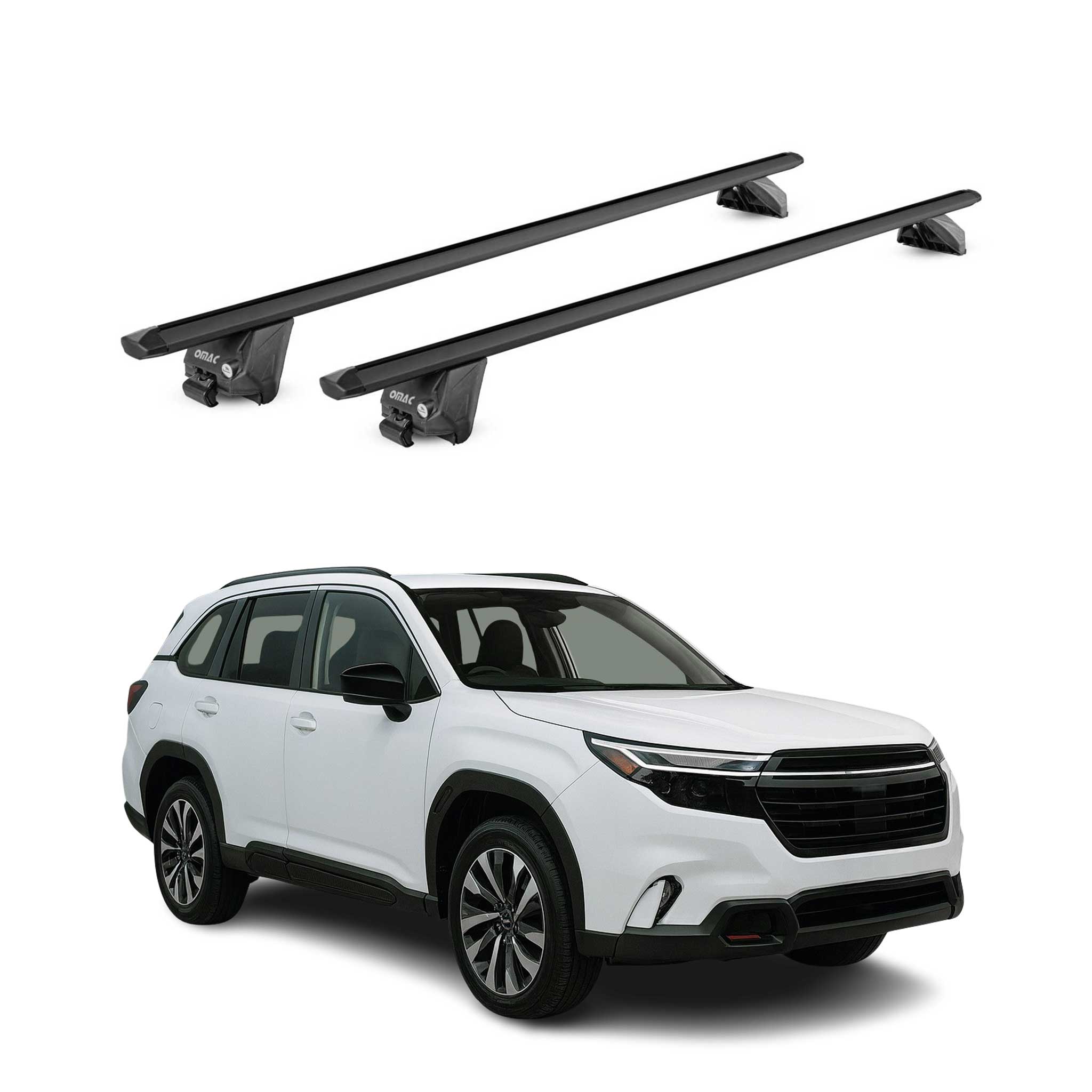 Roof Rack Cross Bars Carrier for Subaru Forester VI 2025-2026 Aluminium Black 2x