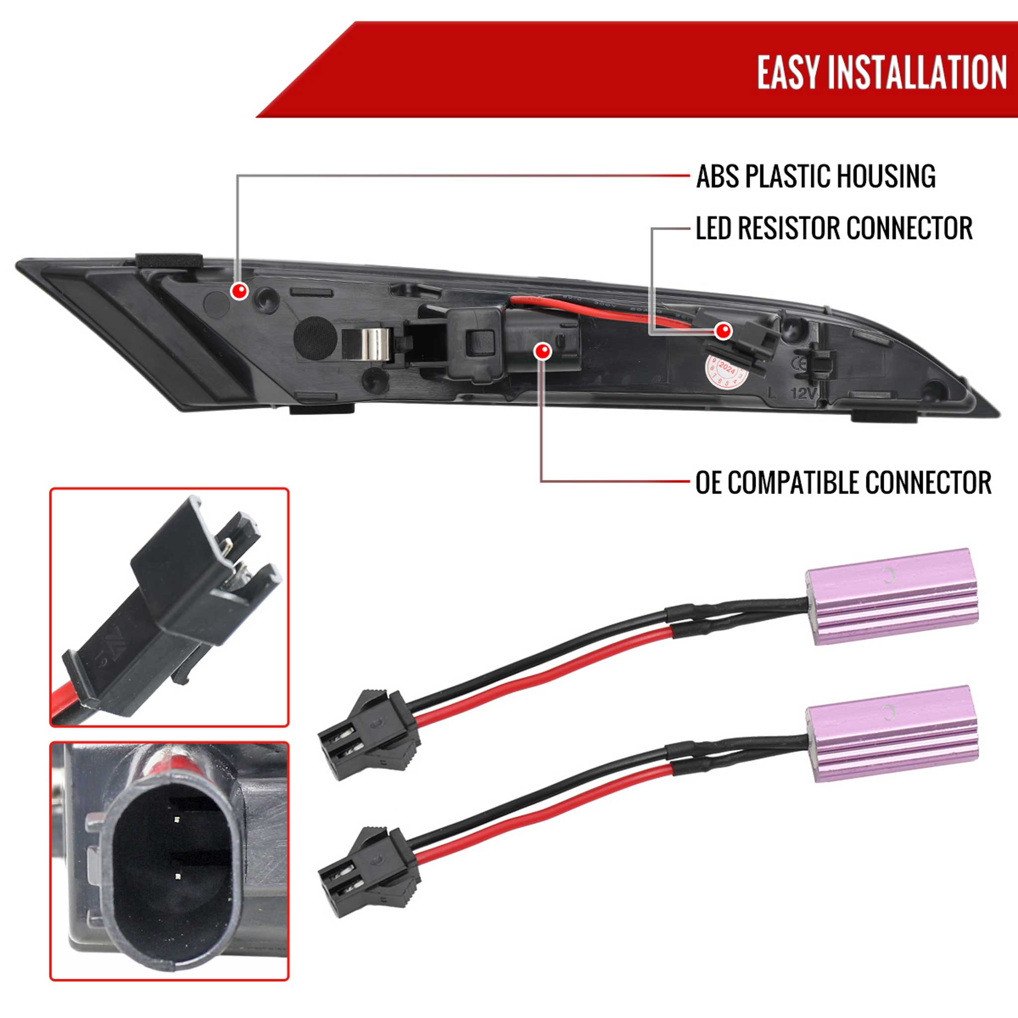 For Porsche 911 997/992 2019-2025  LED Turn Signal Light Clear With Sequental