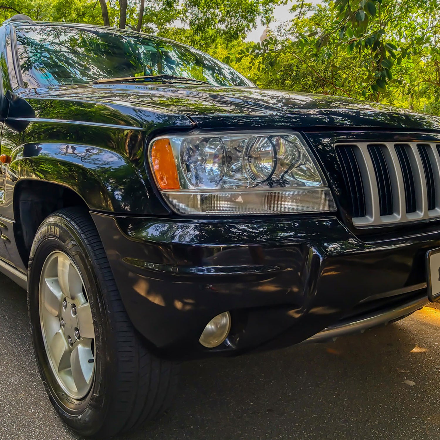 1999-2004 Jeep Grand Cherokee Factory Crystal Headlights Amber Reflectors